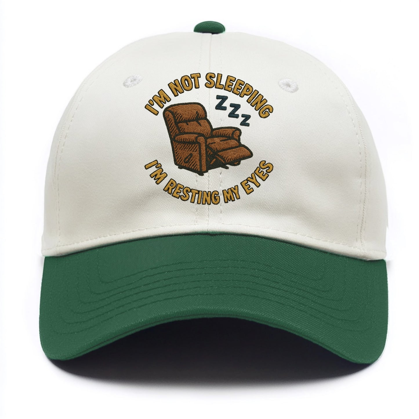 I'm Not Sleeping I'm Resting My Eyes - Two Tone Cap - Green