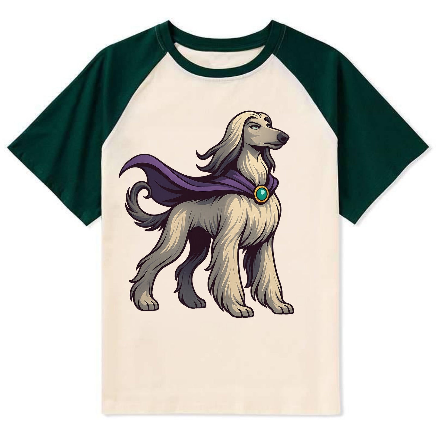 Afghan Hound Mystic Hero - Contrast Rag Contrast Raglan T-shirt - Green