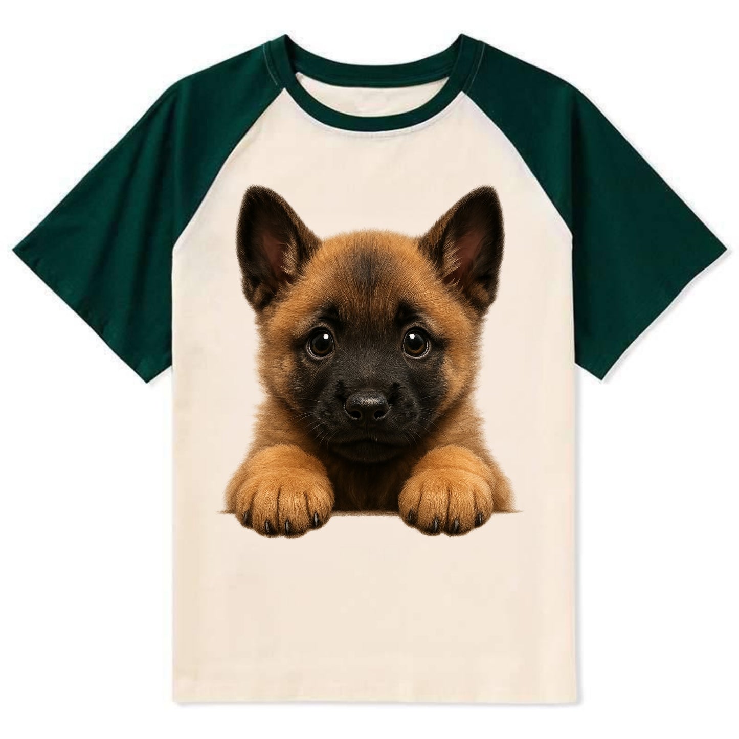 Belgian Malinois - Contrast Raglan T-shirt - Green