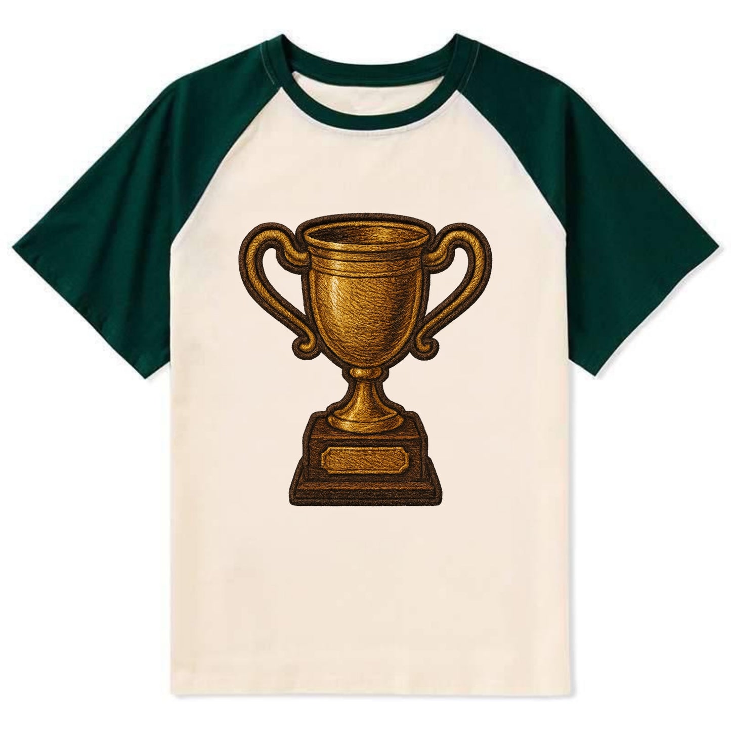 Trophy Cup - Contrast Raglan T-shirt - Green