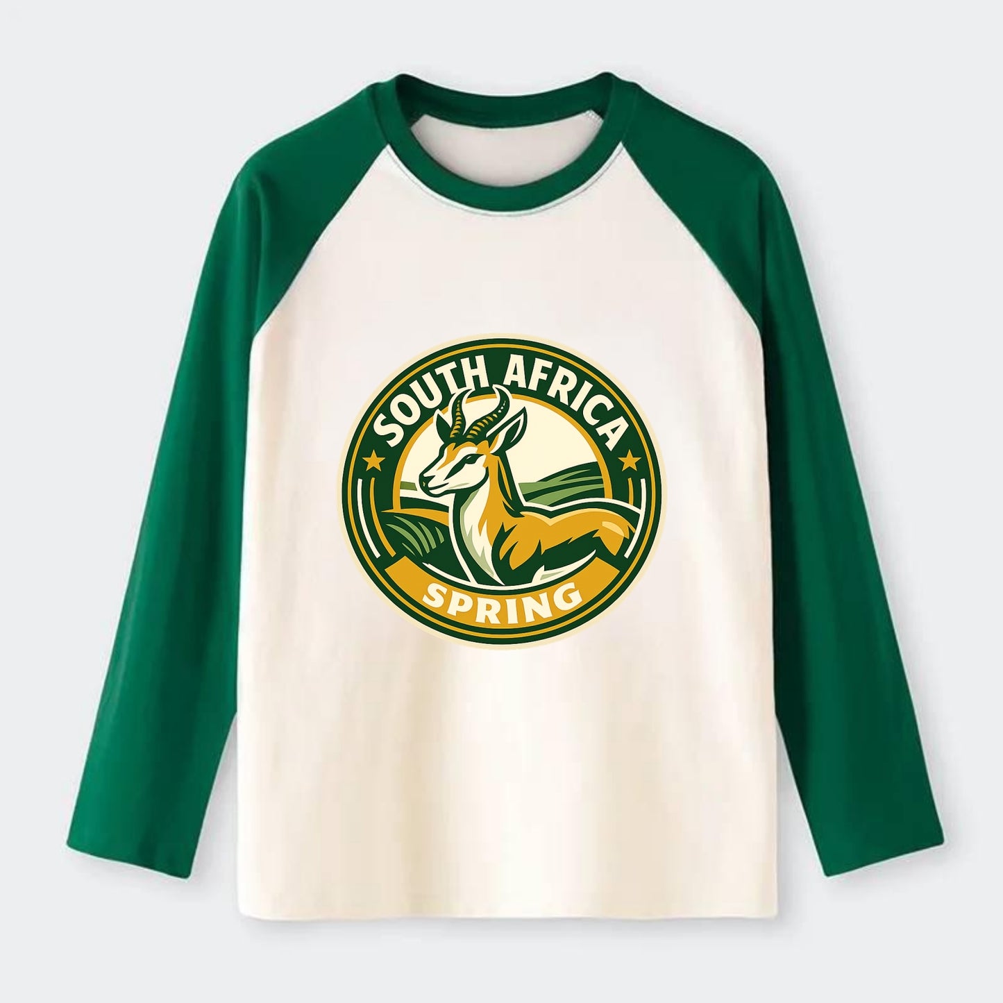 Vibrant Spring Awakening Emblem - Raglan Long Sleeve T-Shirt - Green