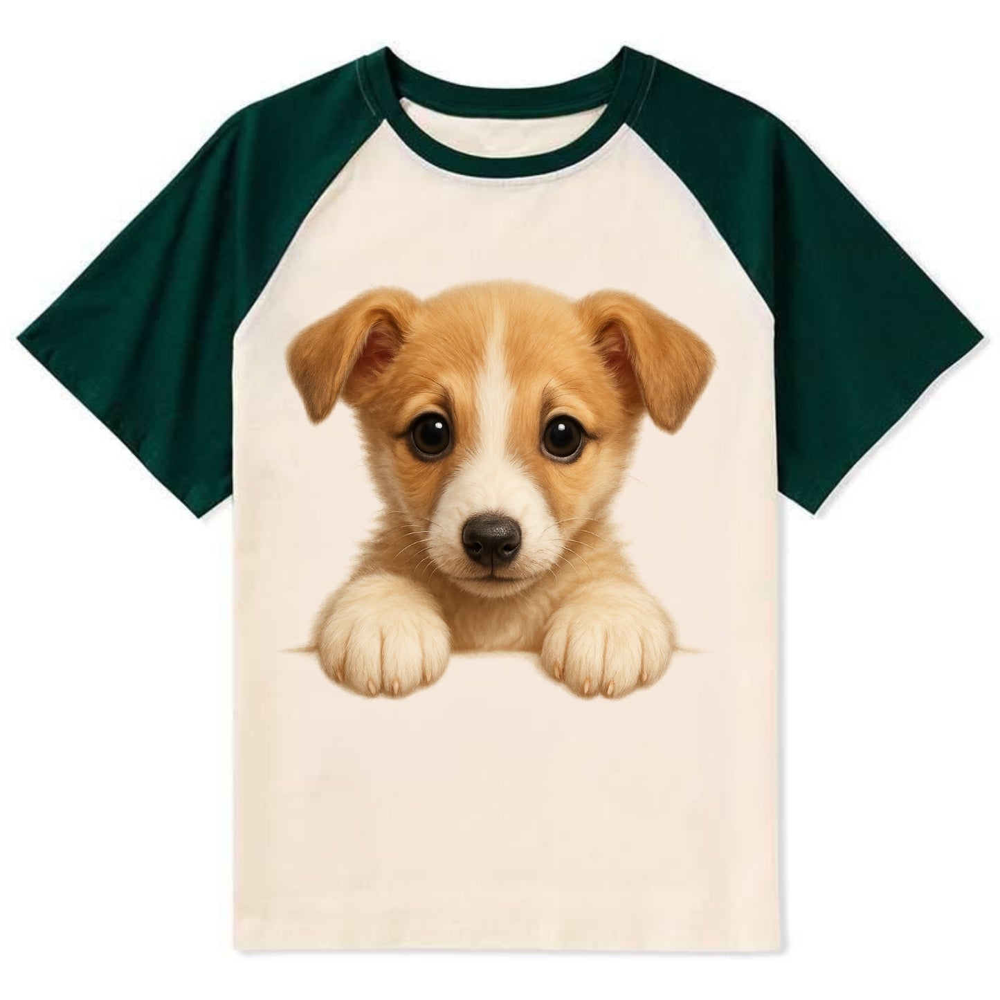 Whippet - Contrast Raglan T-shirt - Green