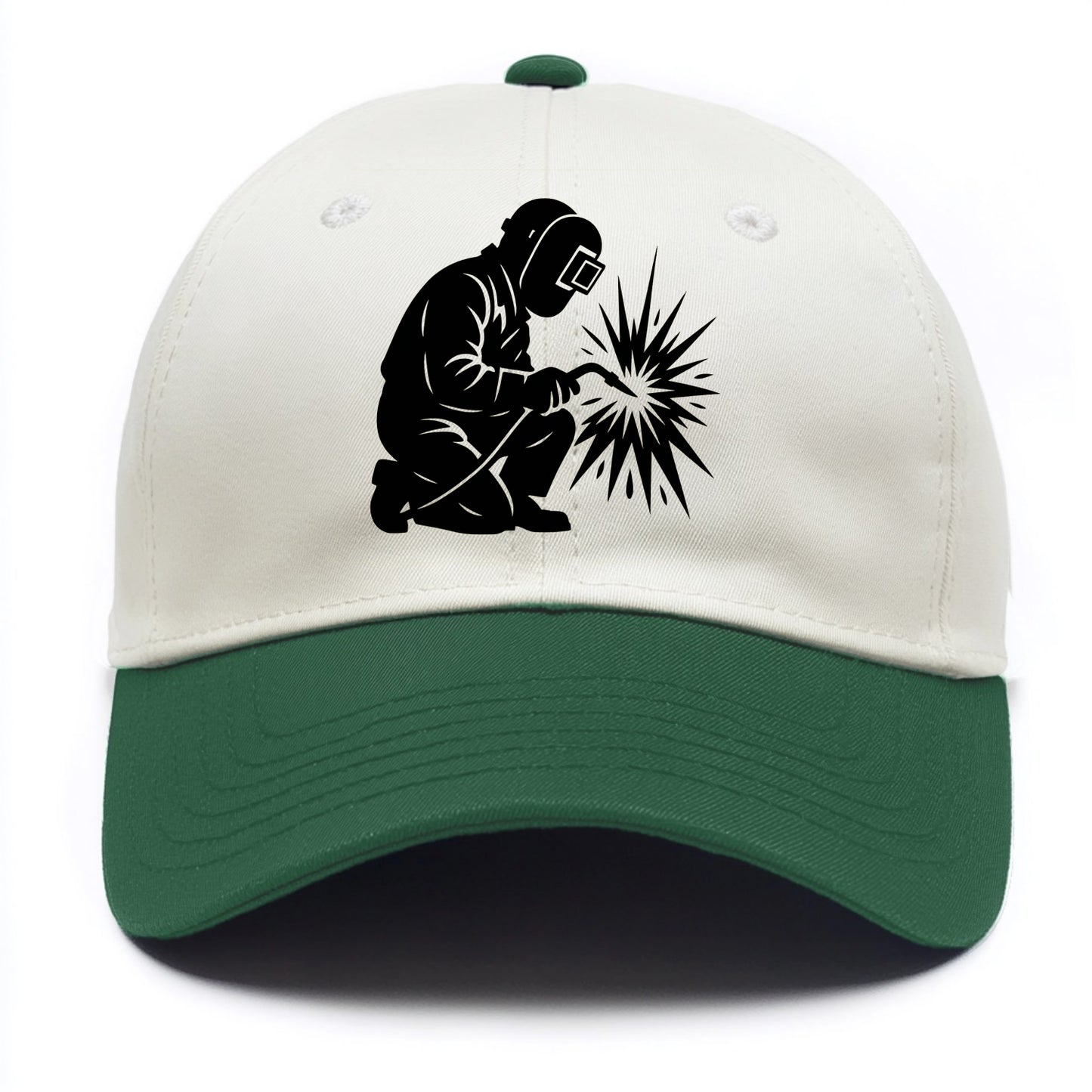 Welder sparks flying dramatically - Two Tone Cap - Green