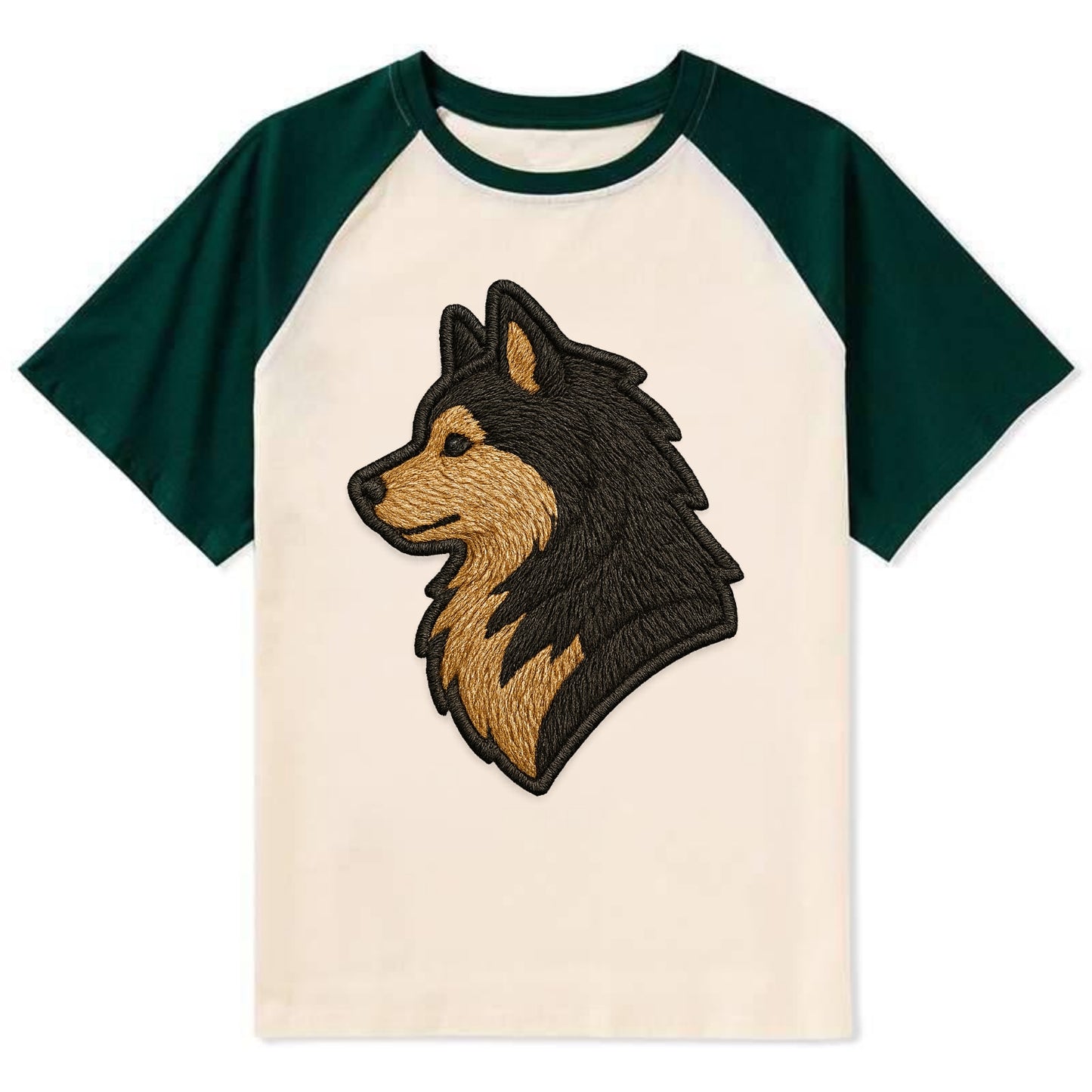 Finnish Lapphund - Modern Arctic breed l - Contrast Raglan T-shirt - Green