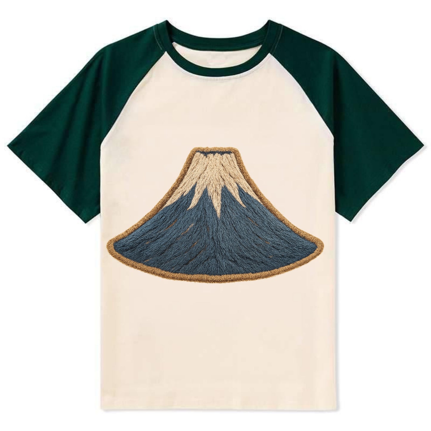 Sacred Mountain - Contrast Raglan T-shirt - Green