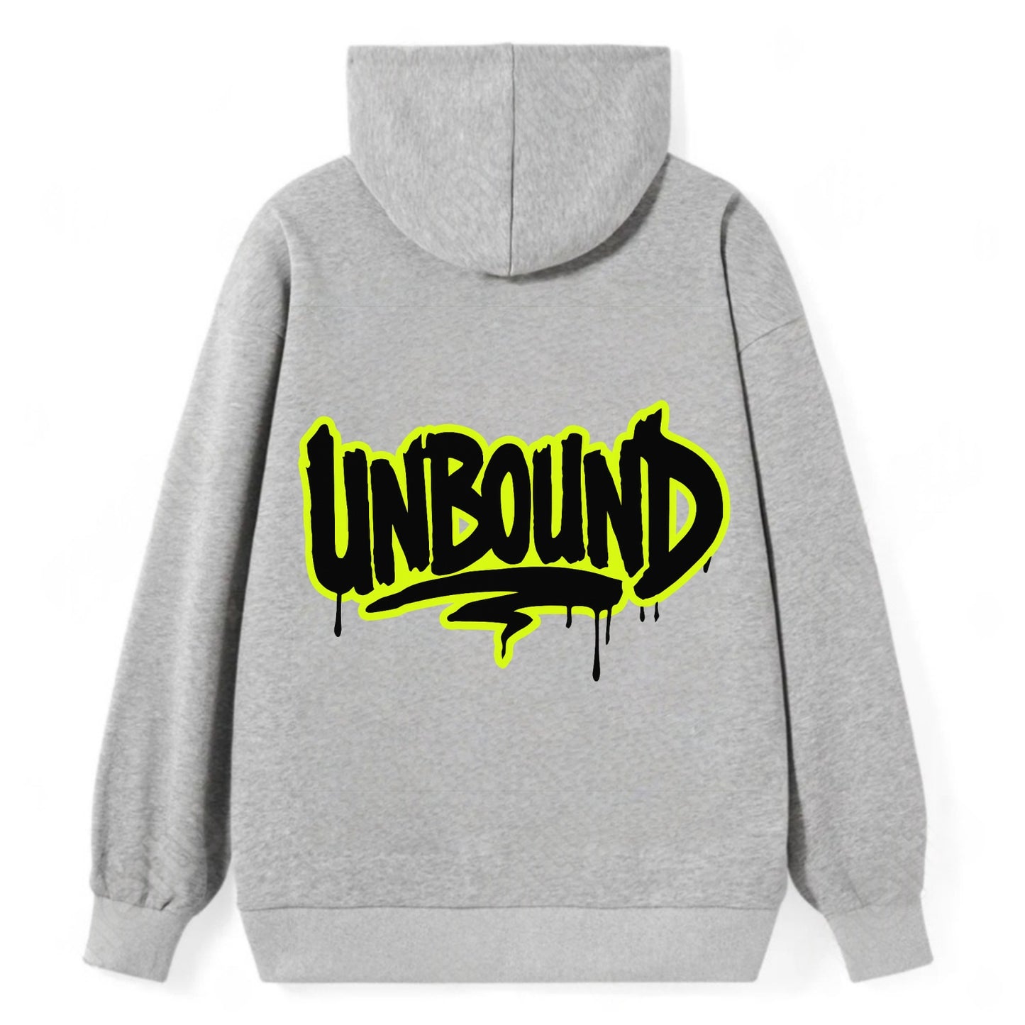 Bold typography design - "UNBOUND" - without limits, free from constraints - Classic Pullover Hoodie - Grey