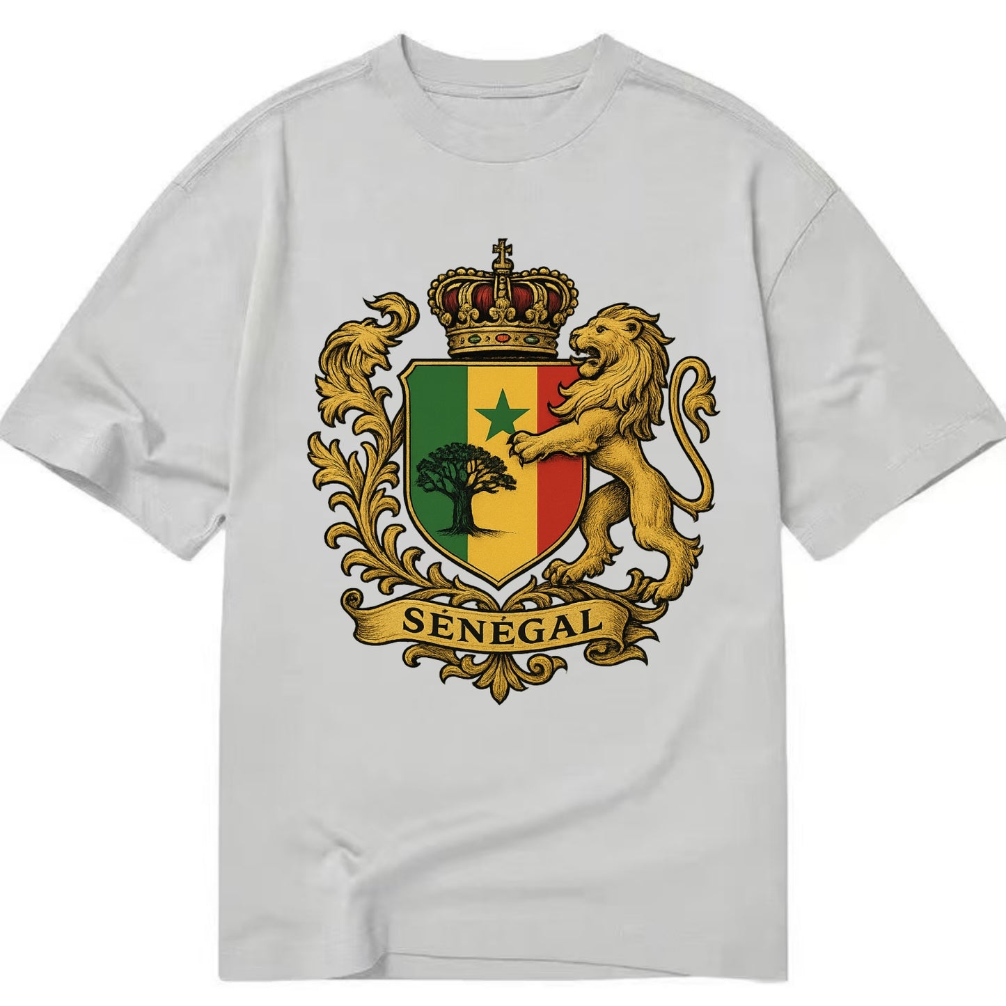 Senegal Lion Emblem - Classic T-shirt - Grey