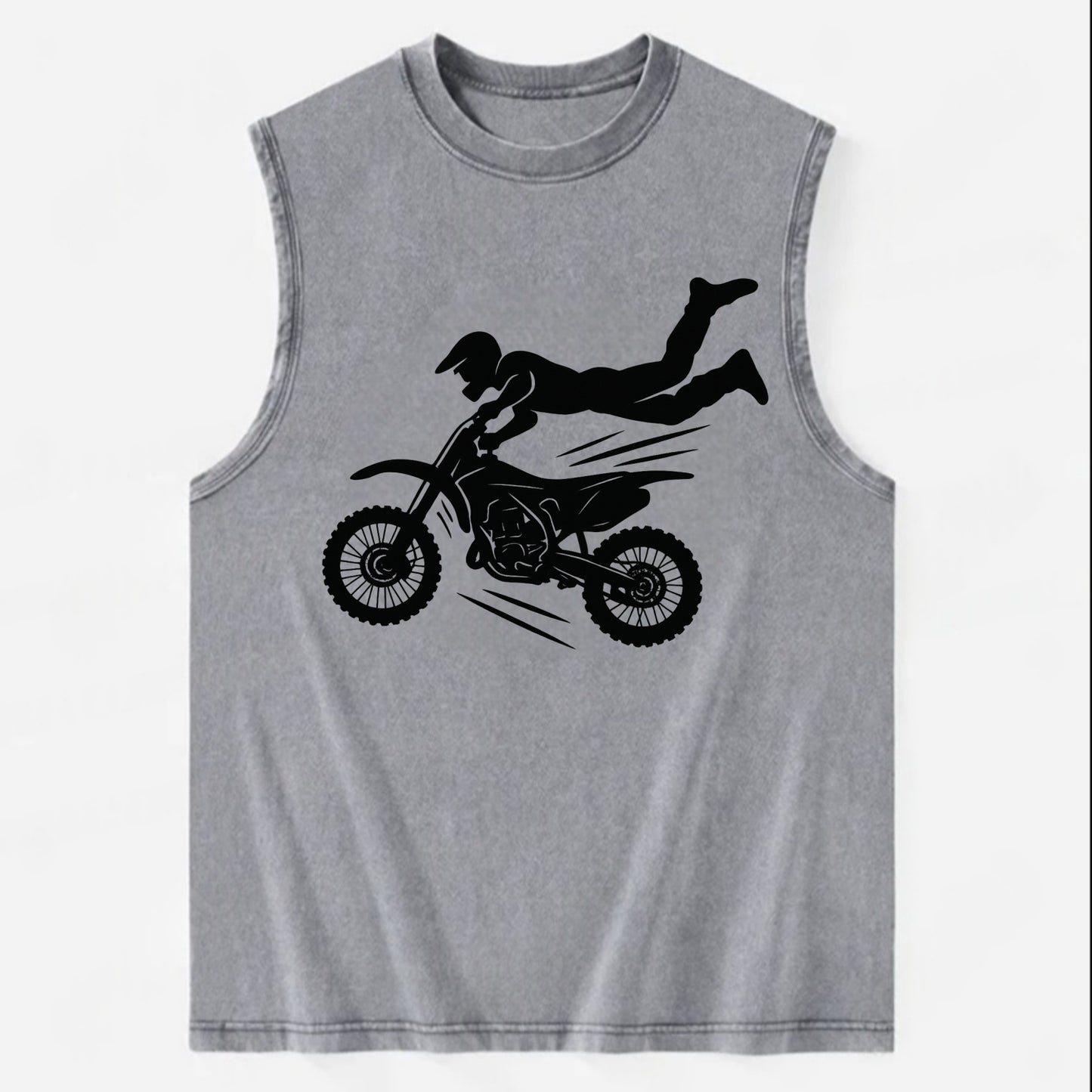 Motocross rider airborne trick - Vintage Washed Tank - Grey