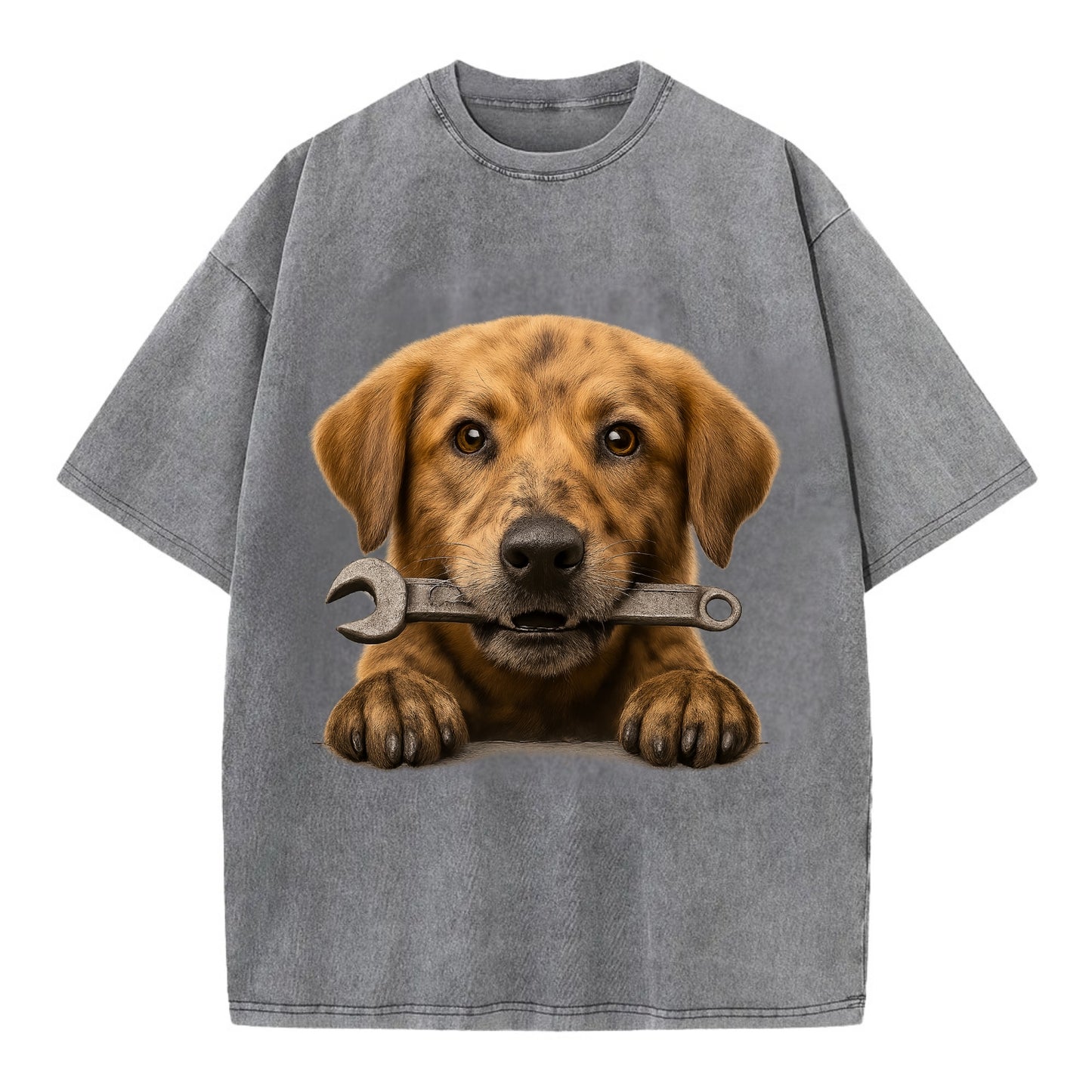 Mechanic Dog - Vintage T-shirt - Grey