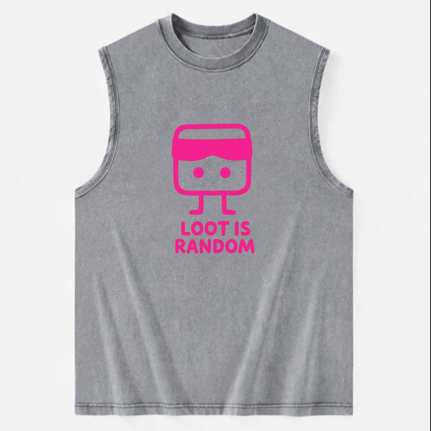 LOOT IS RANDOM | Dice wearing blindfold - Vintage Washed Tank - Grey