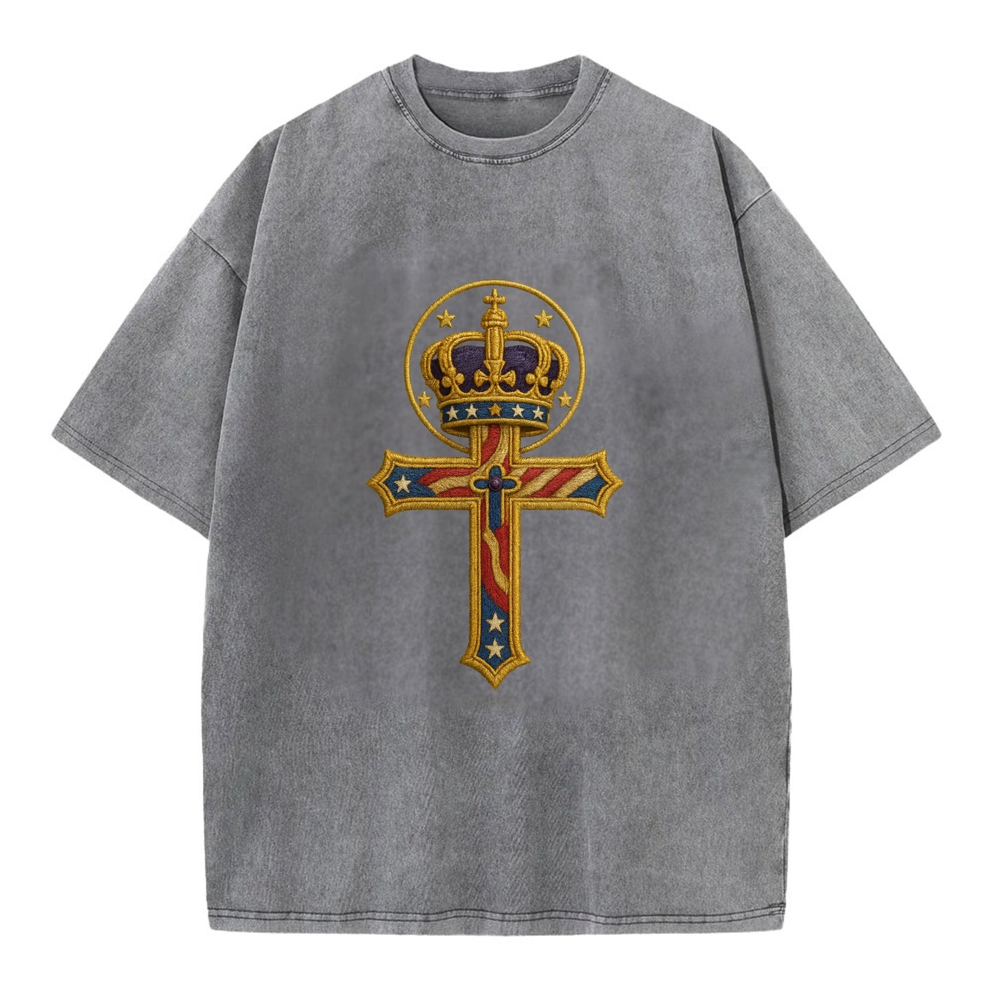 Cross and Crown - Vintage T-shirt - Grey