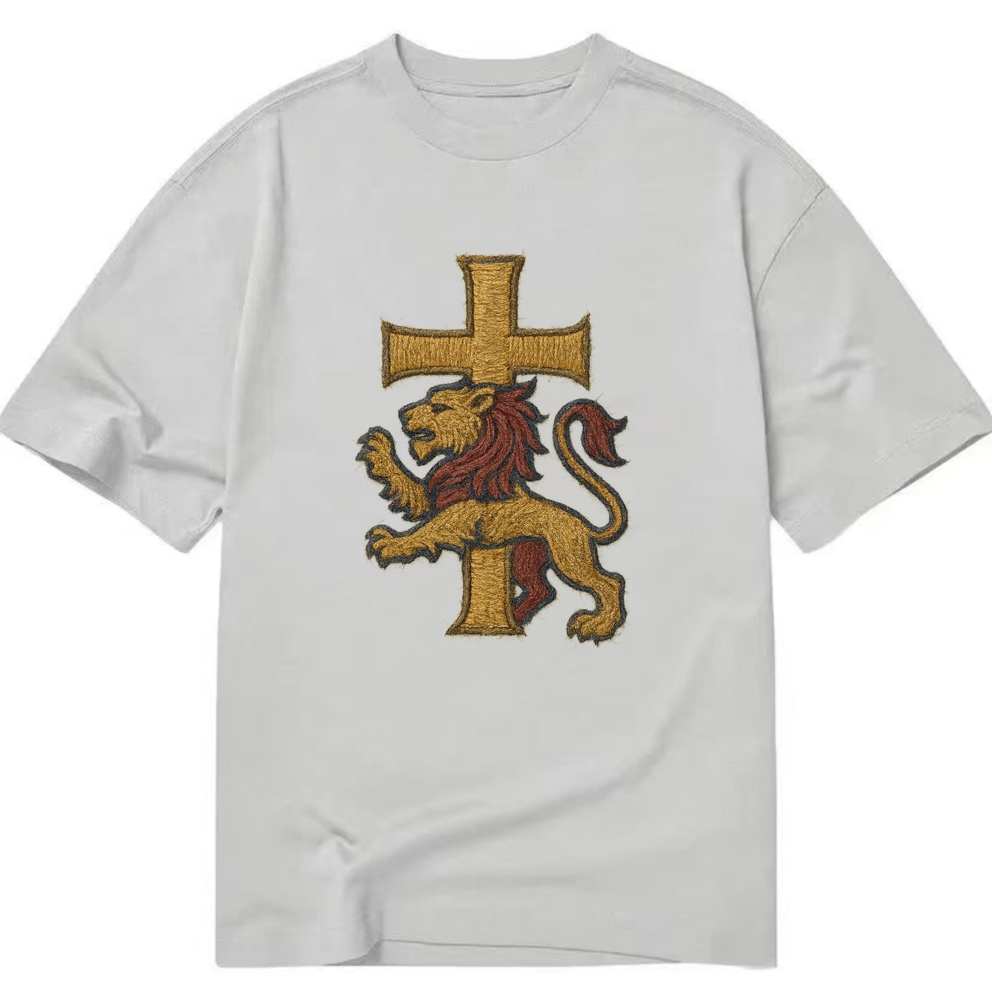 Lion and Cross - Classic T-shirt - Grey