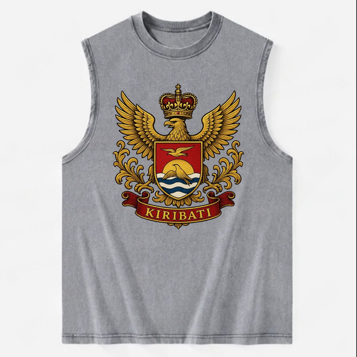 Kiribati Heritage Badge - Vintage Washed Tank - Grey