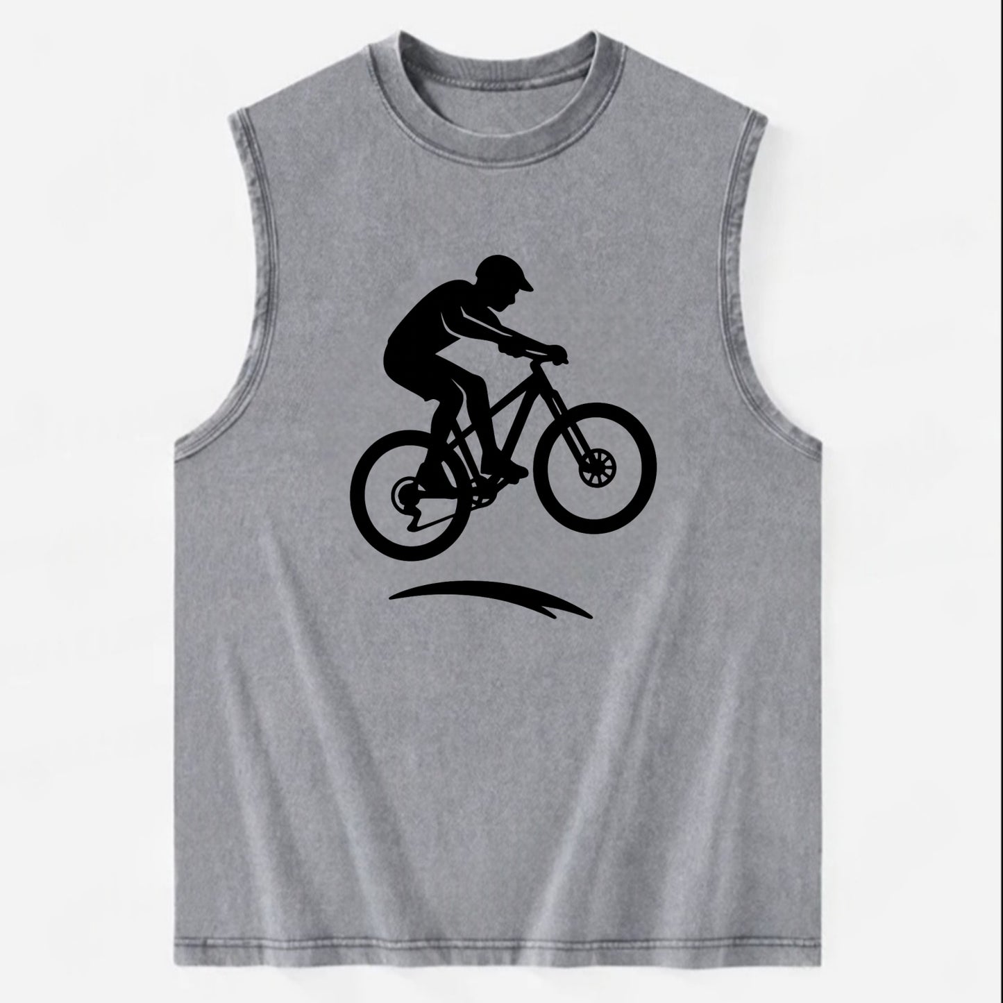 Mountain biker catching air - Vintage Washed Tank - Grey