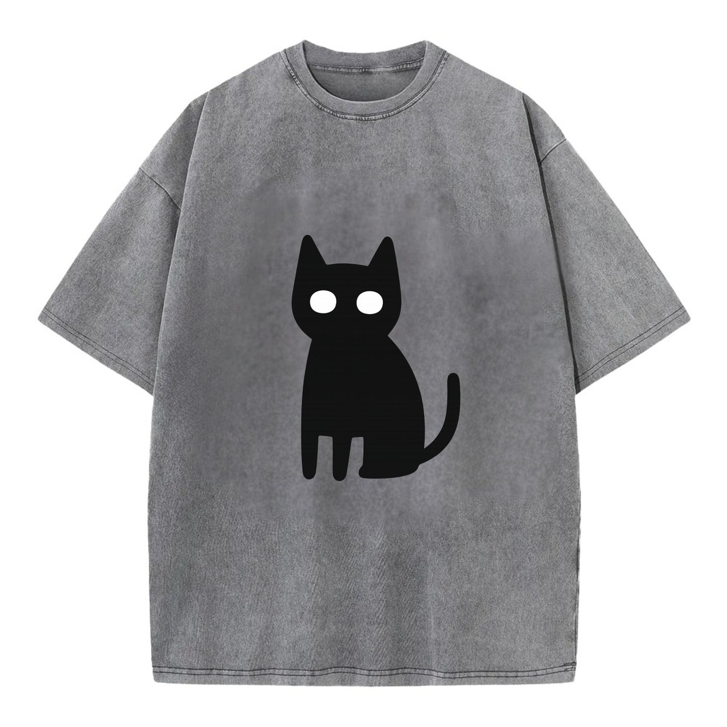 YOU MUST EMBRACE THE VOID | Black cat st - Vintage T-shirt - Grey