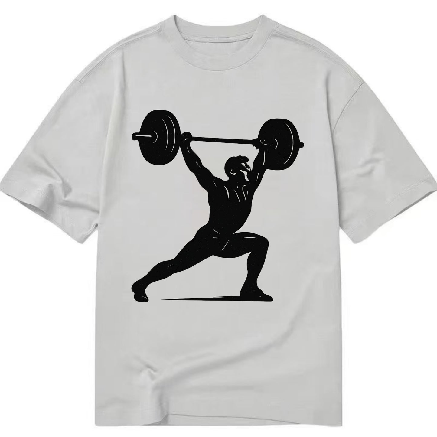 Weightlifter doing overhead snatch - Classic T-shirt - Grey