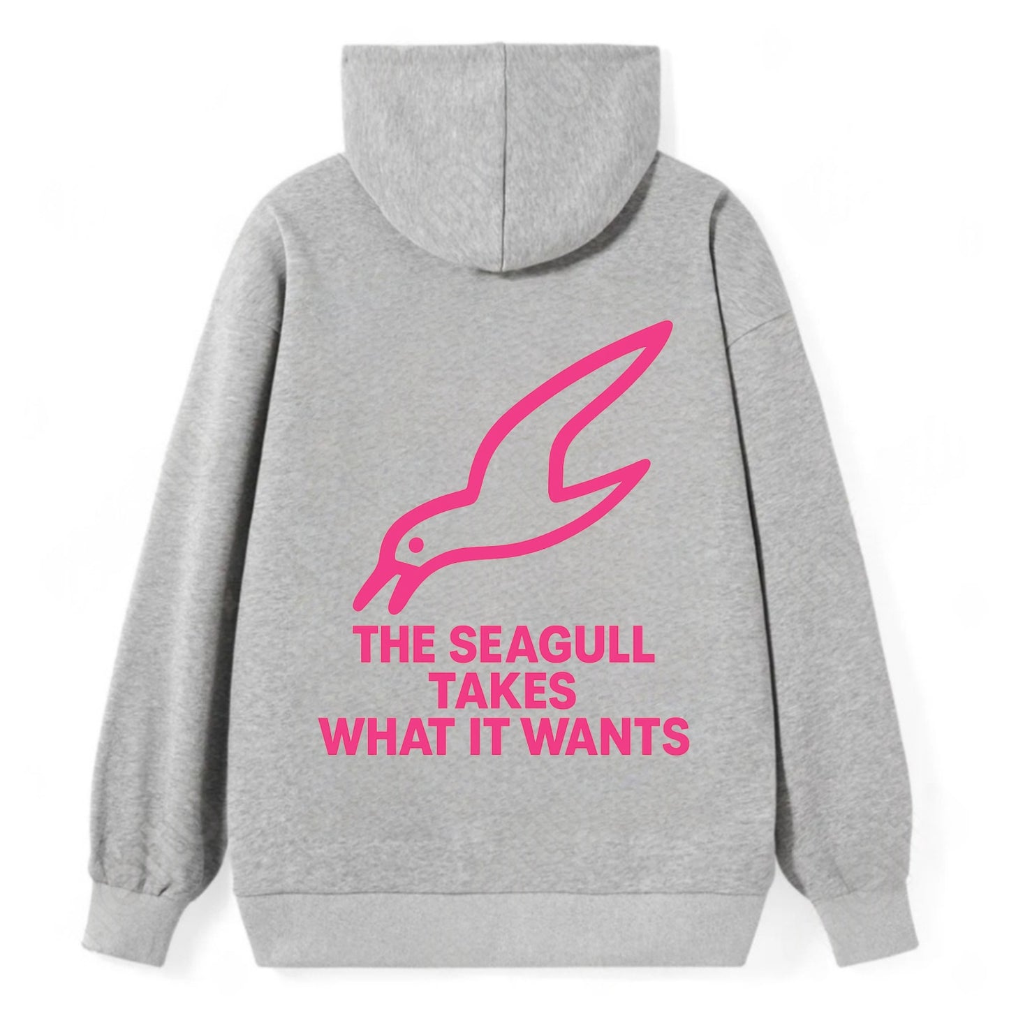 THE SEAGULL TAKES WHAT IT WANTS | Aggressive seagull diving down - Classic Pullover Hoodie - Grey