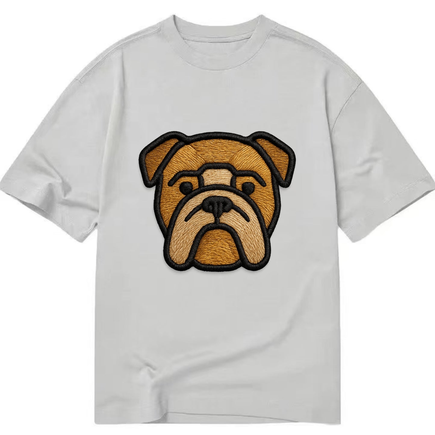Bulldog - Minimalist geometric design wi - Classic T-shirt - Grey