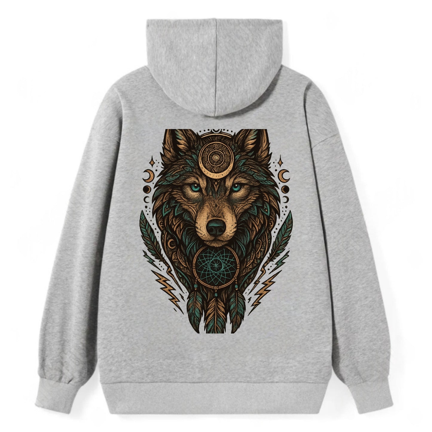 Storm Wolf Thunder - Classic Pullover Hoodie - Grey