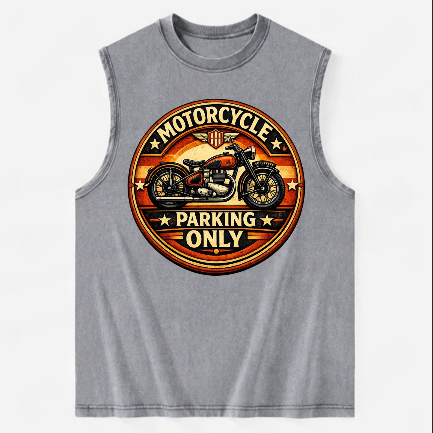 Motorcycle Parking Only - Vintage Washed Tank - Grey