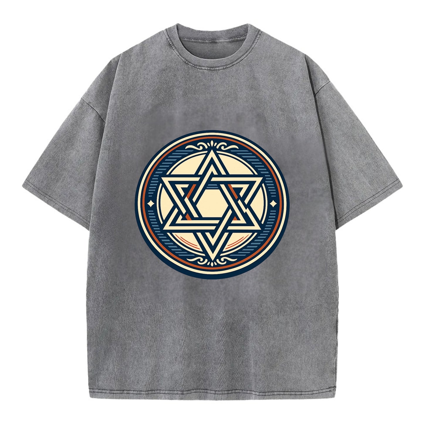 Celestial Unity Emblem - Vintage T-shirt - Grey