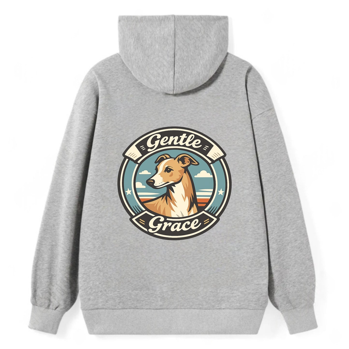 Gentle Grace of the Whippet - Classic Pullover Hoodie - Grey