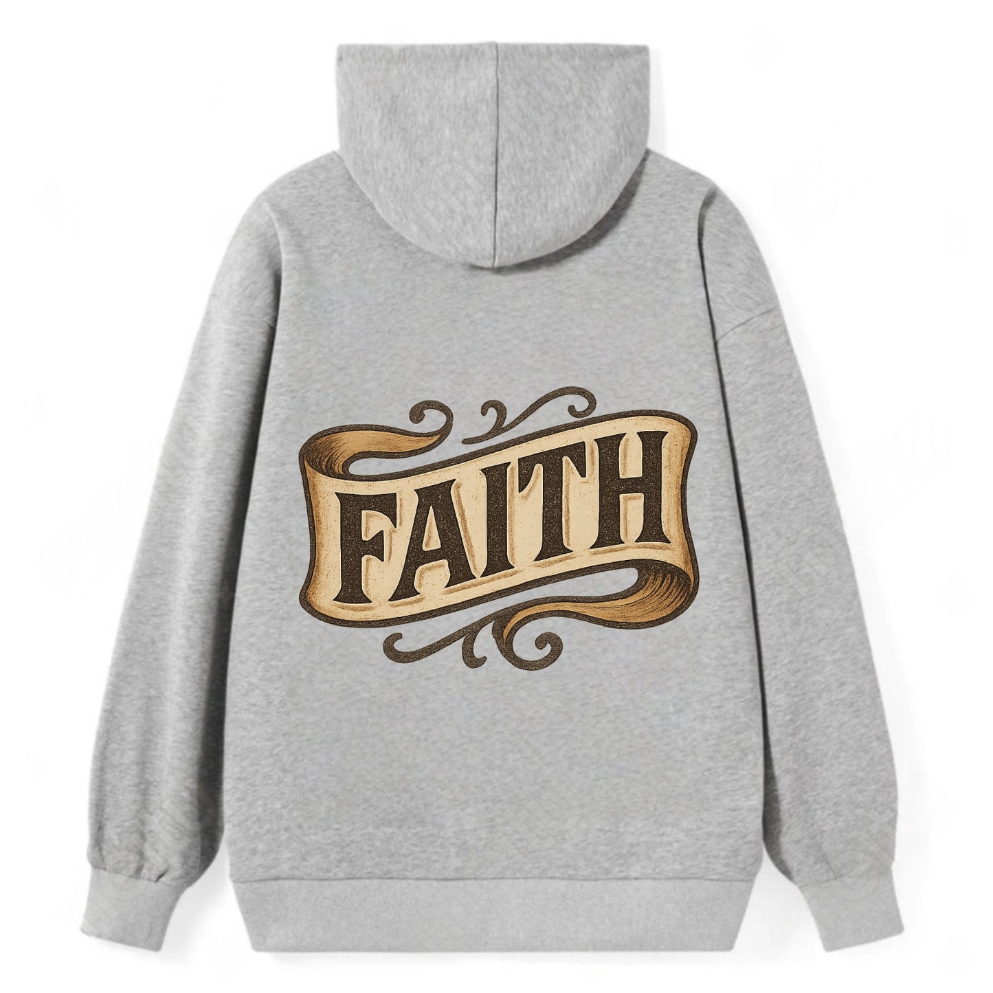 Bold typography design - "FAITH" - trust in the unseen, spiritual strength - Classic Pullover Hoodie - Grey