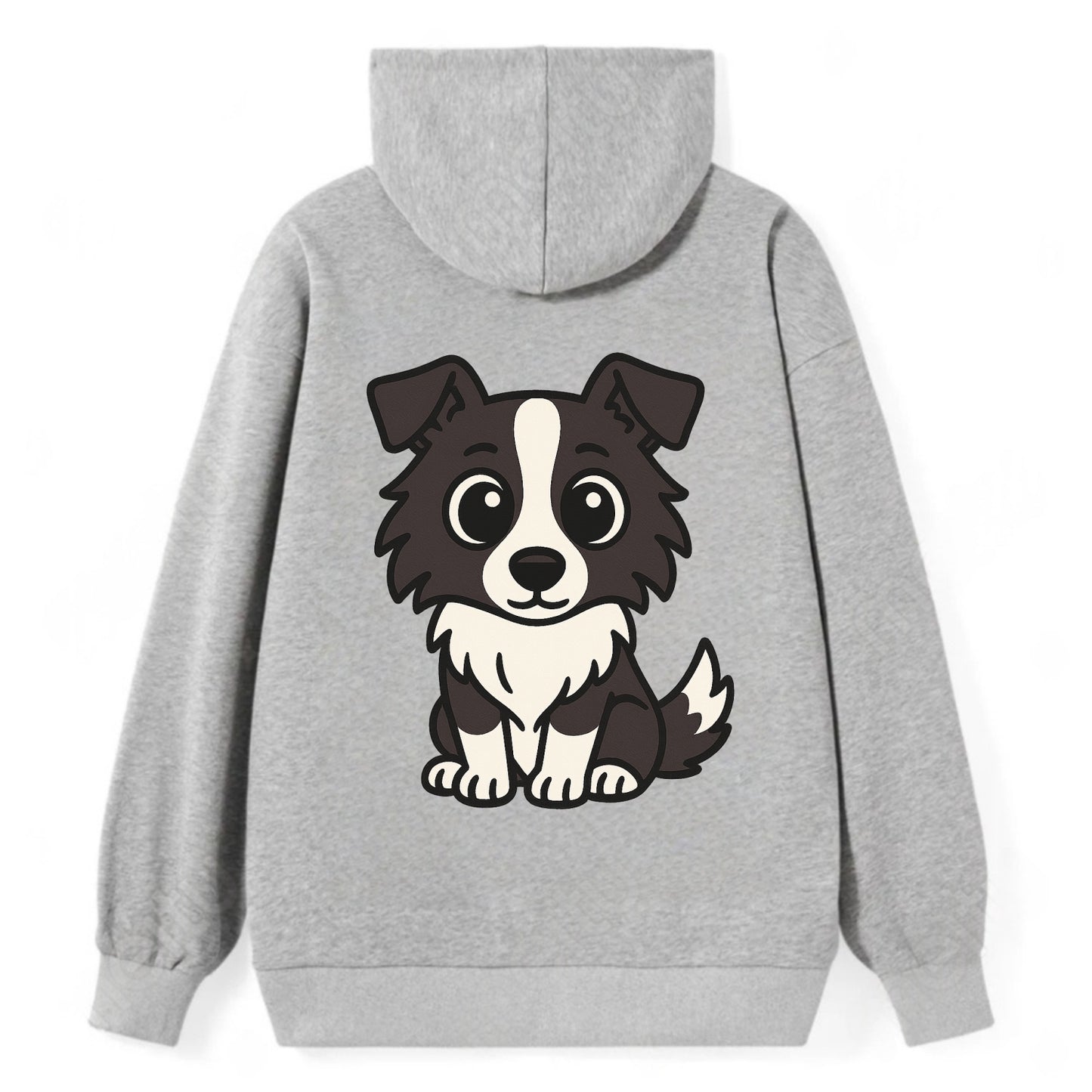 Border Collie - Intense stare sitting pose - Classic Pullover Hoodie - Grey