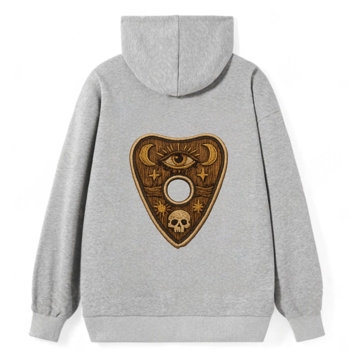 OUIJA PLANCHETTE - spirit board pointer in wood and gold , seance - Classic Pullover Hoodie - Grey