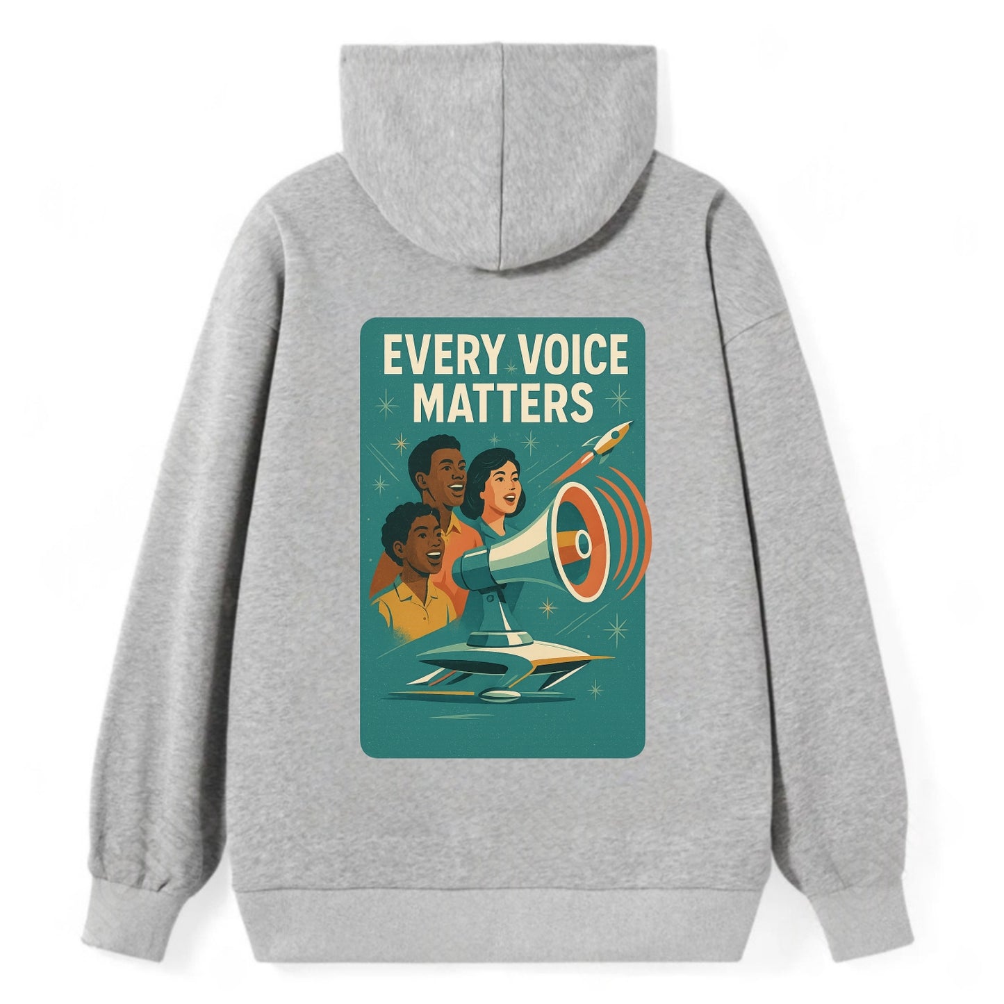 Diverse voices being heard and amplified - "Every Voice Matters" - - Classic Pullover Hoodie - Grey