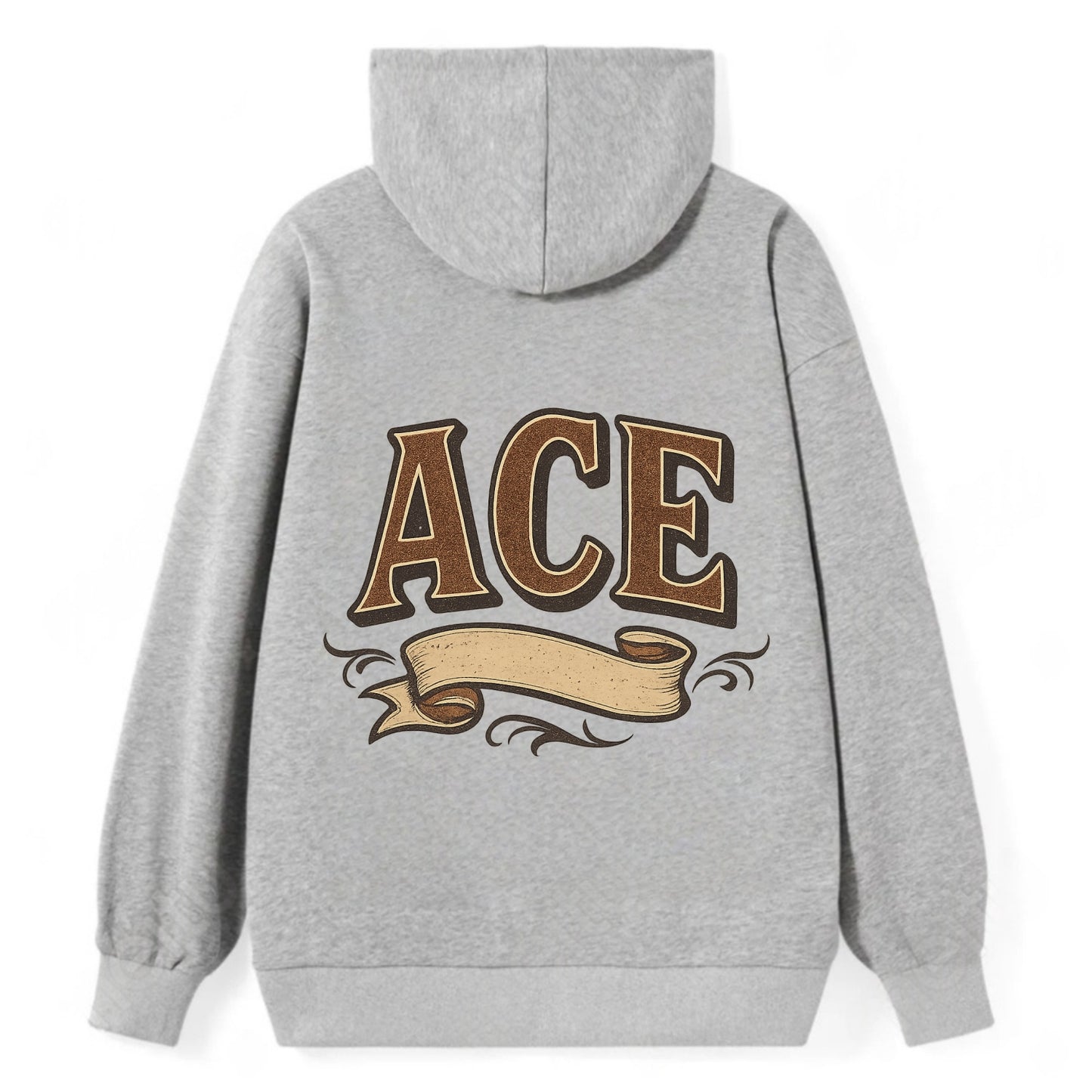 Bold typography design - "ACE" - expert, the best at something - Classic Pullover Hoodie - Grey