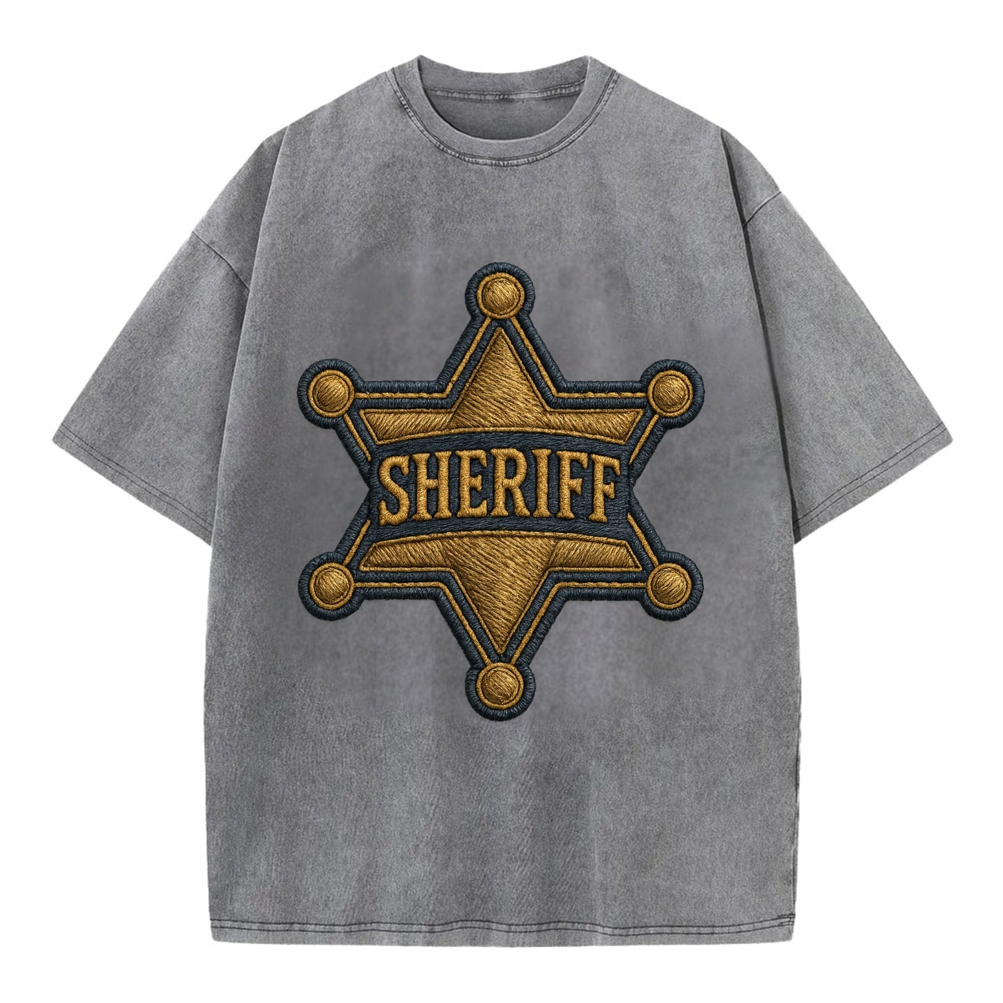 Sheriff Badge - Vintage T-shirt - Grey