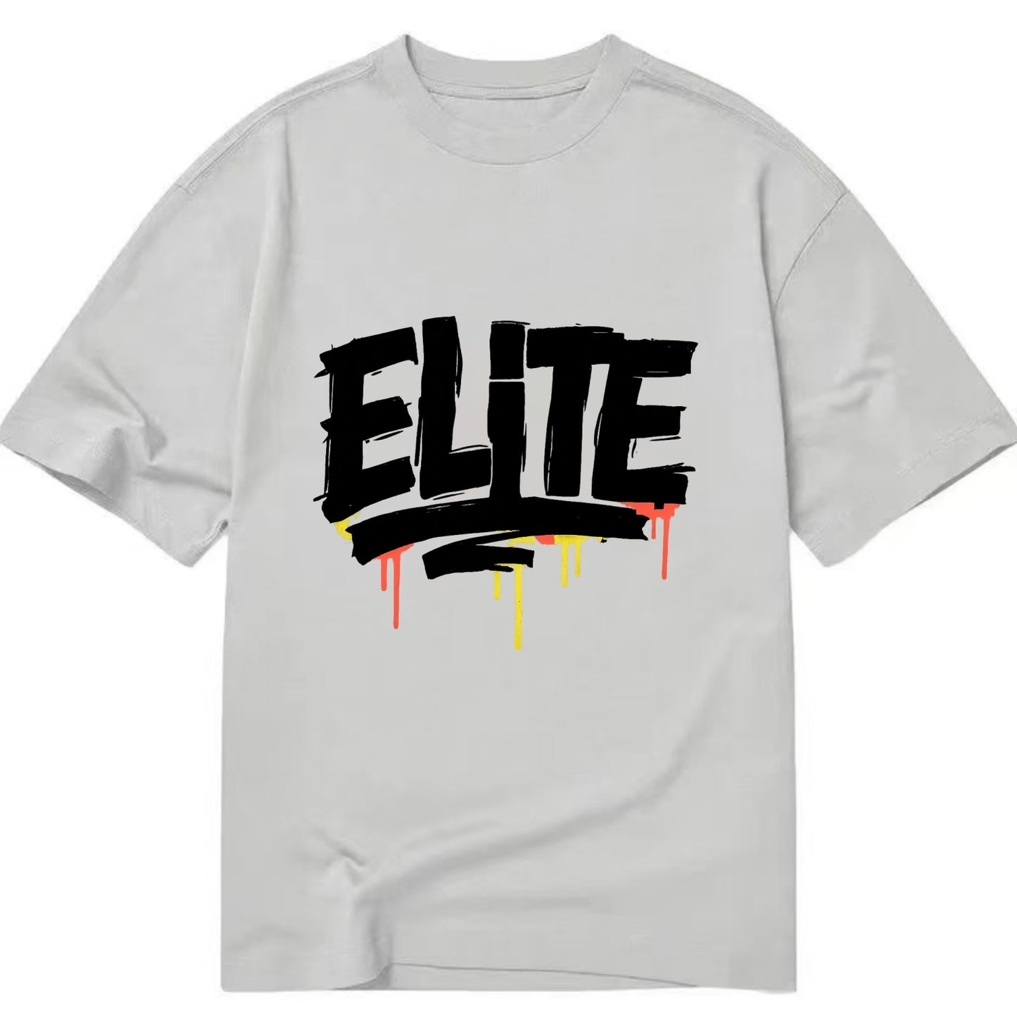 Bold typography design - "ELITE" - top tier, highest level - Classic T-shirt - Grey