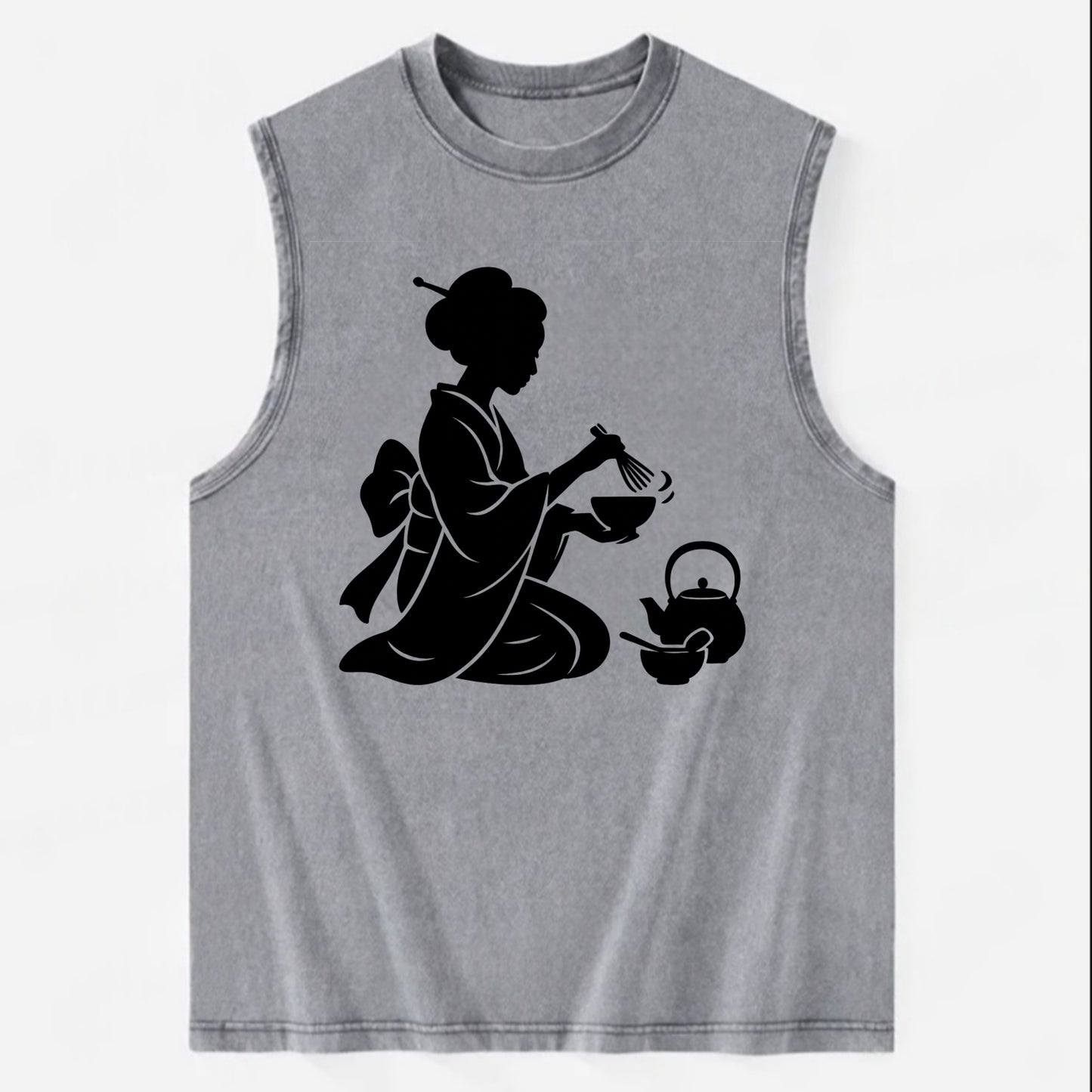 Geisha traditional tea ceremony - Vintage Washed Tank - Grey