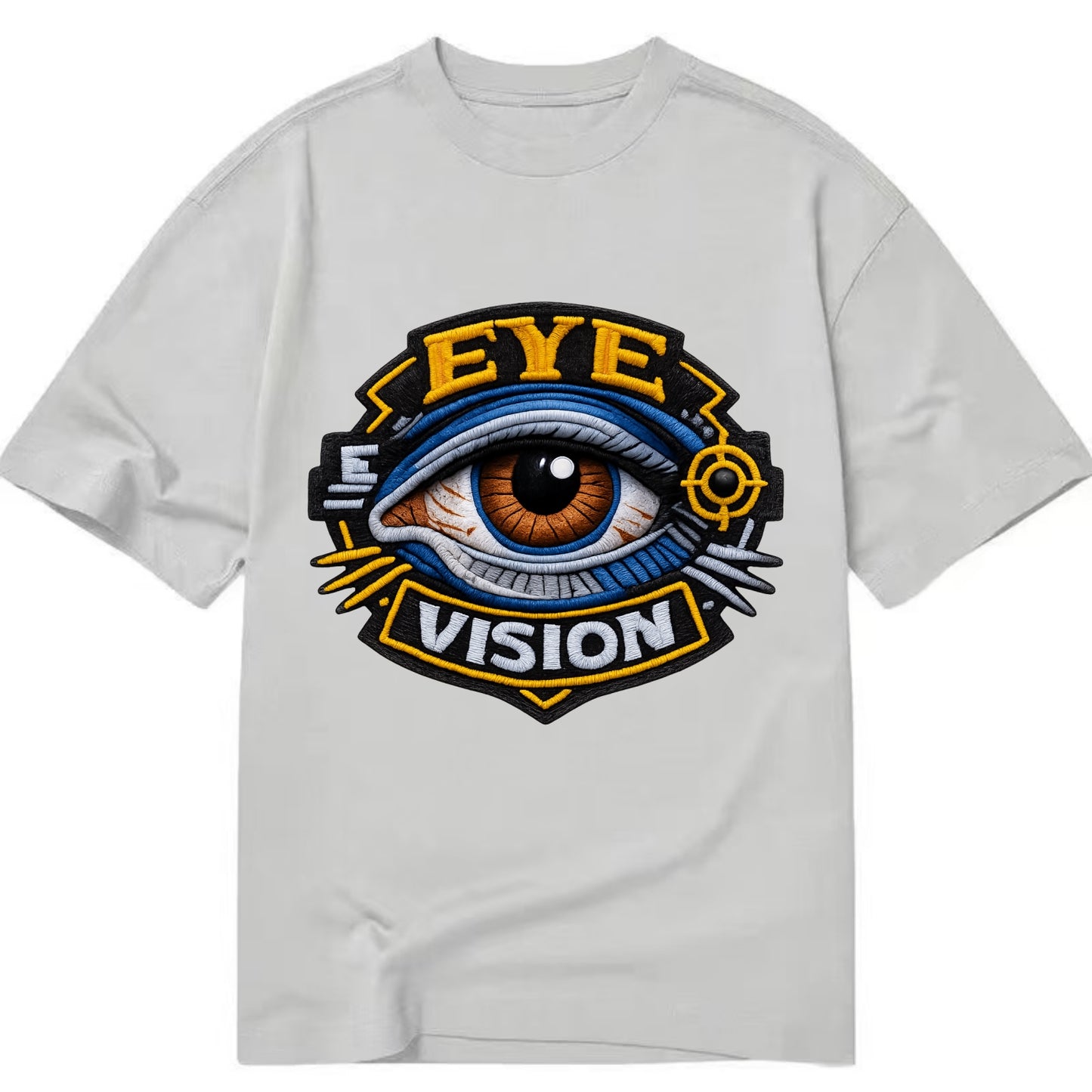 EYE VISION - anatomical eye in blue and brown , optometry - Classic T-shirt - Grey