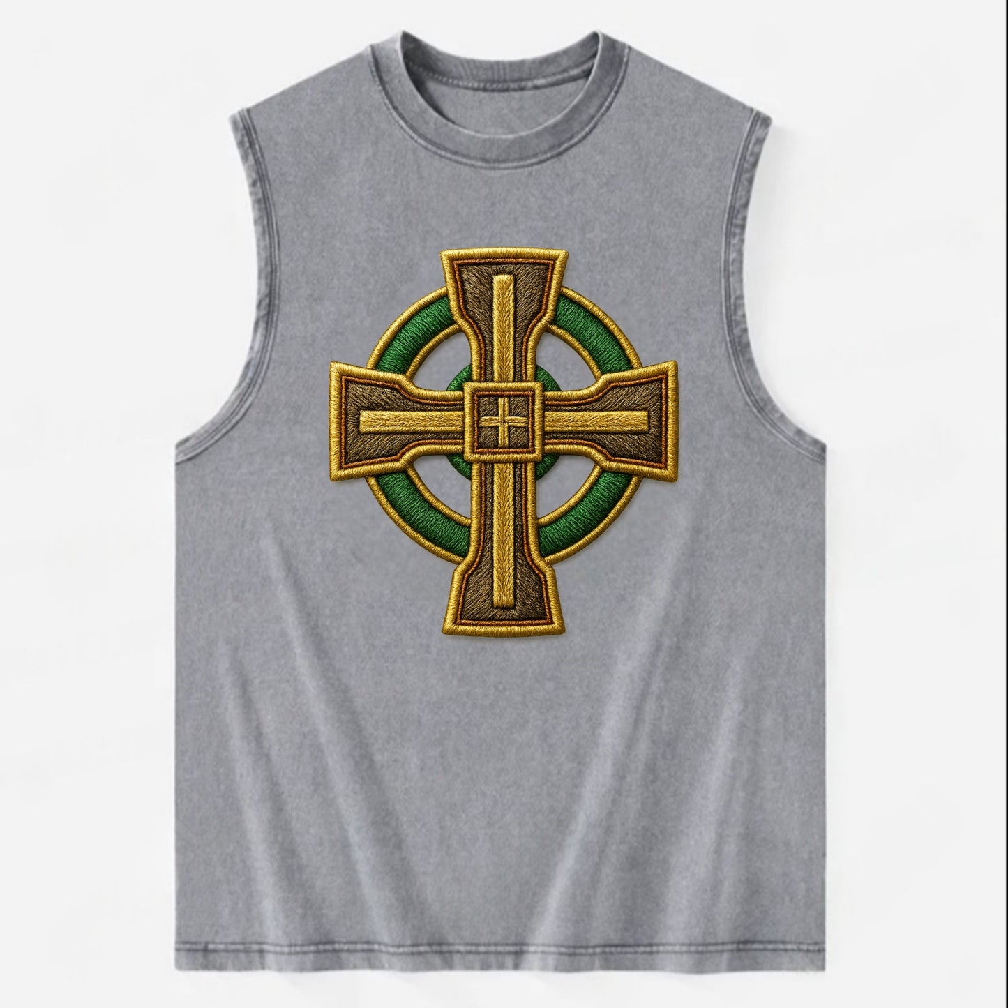 Durrow Cross - Vintage Washed Tank - Grey
