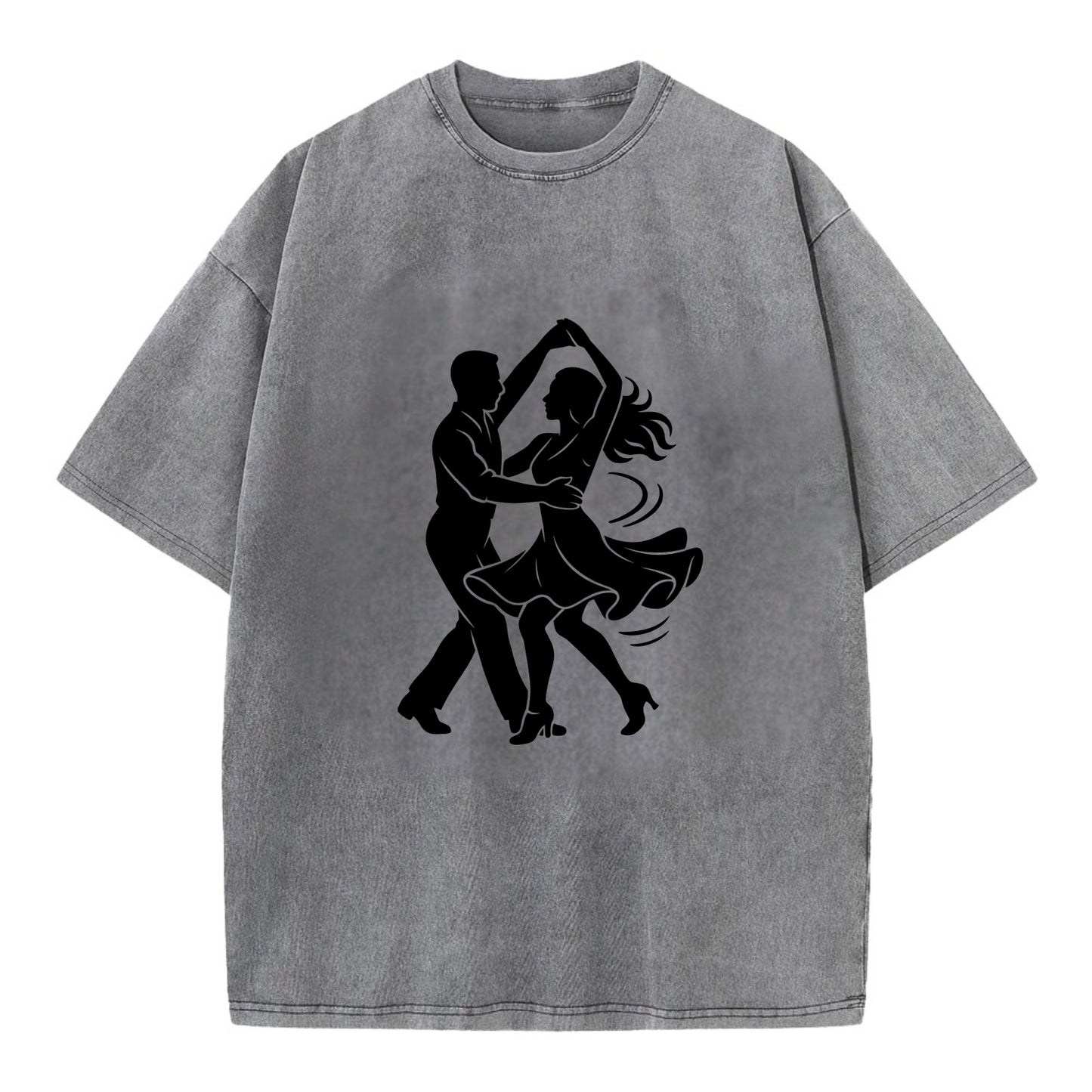 Salsa dancers spinning turn - Vintage T-shirt - Grey