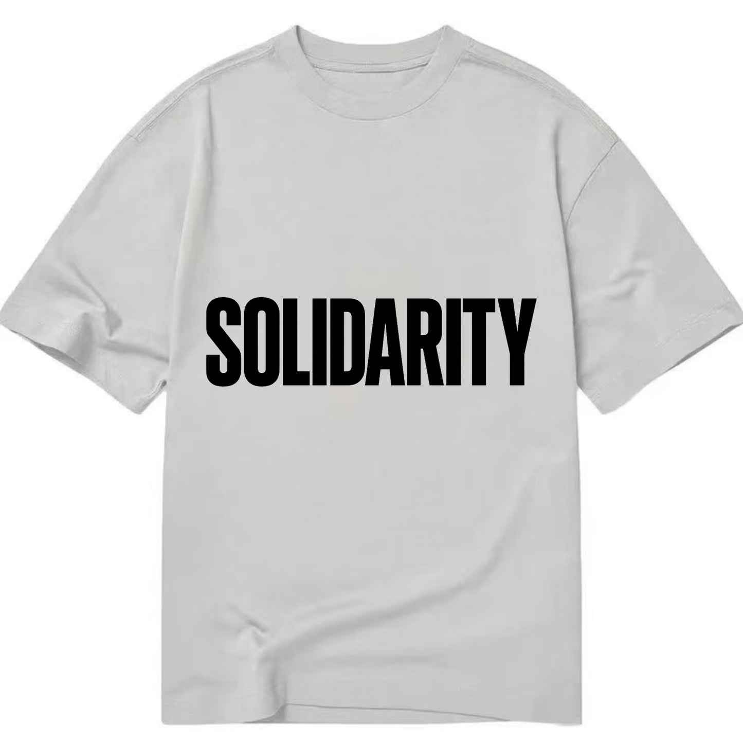 Bold typography design - "SOLIDARITY" - standing together, support - Classic T-shirt - Grey