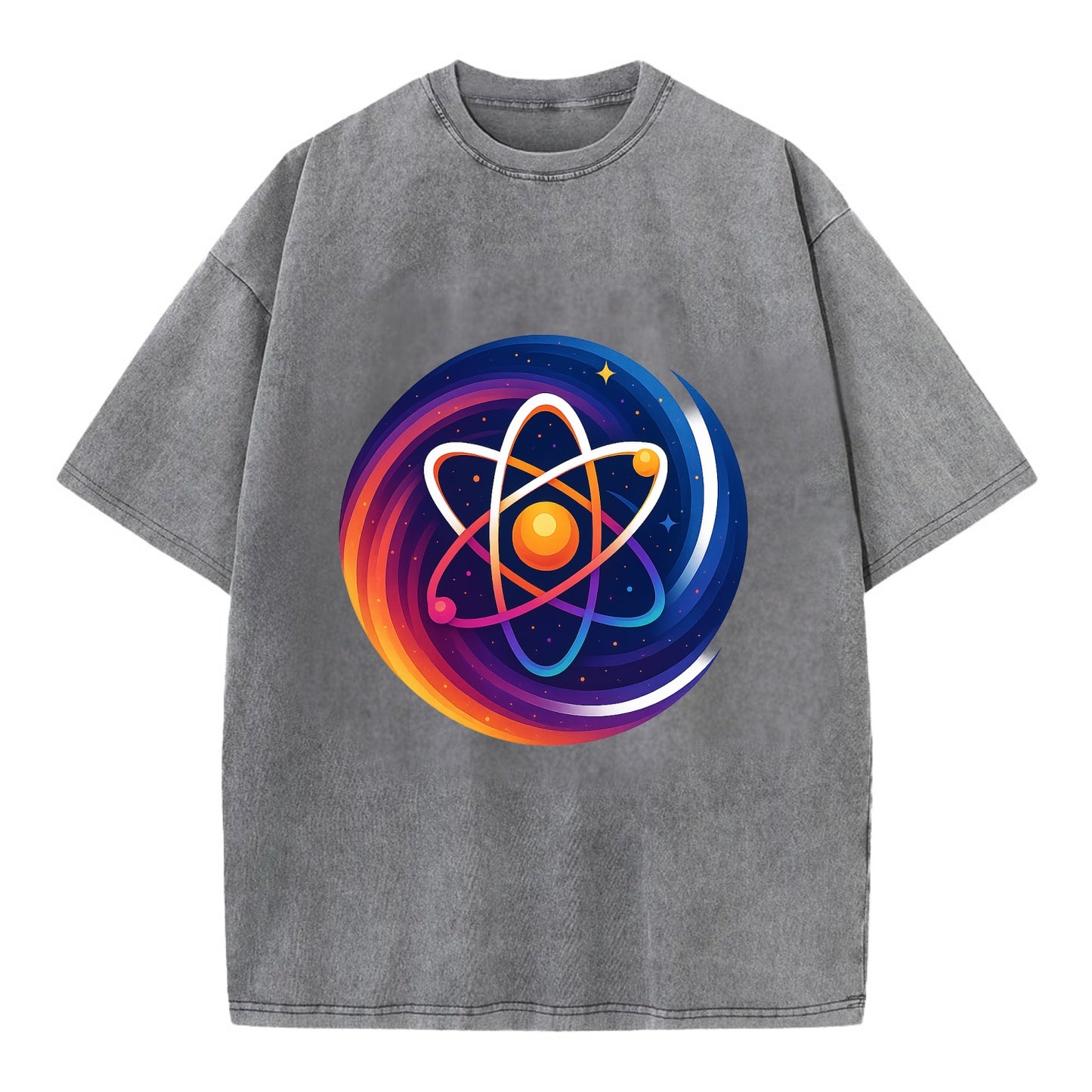 Micro Macro - Atom structure expanding i - Vintage T-shirt - Grey