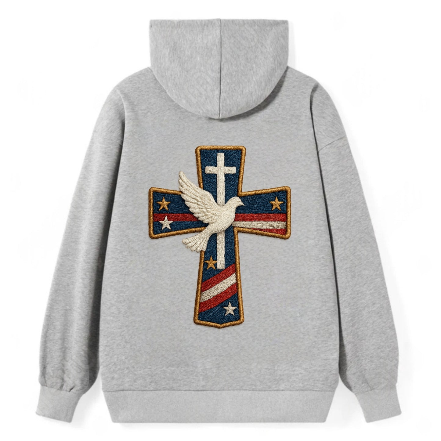 Dove and Cross - Classic Pullover Hoodie - Grey
