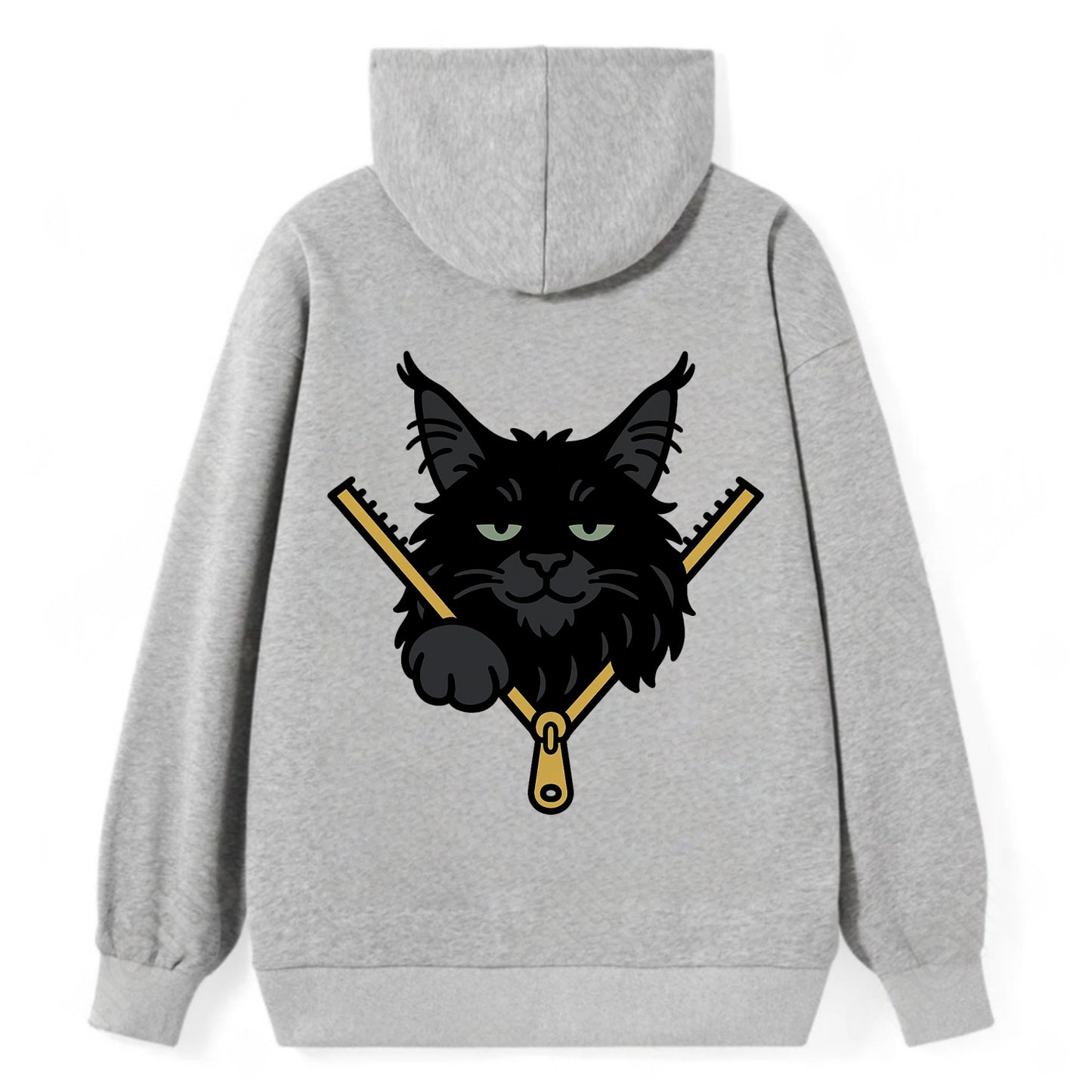 Black Maine Coon - Classic Pullover Hoodie - Grey