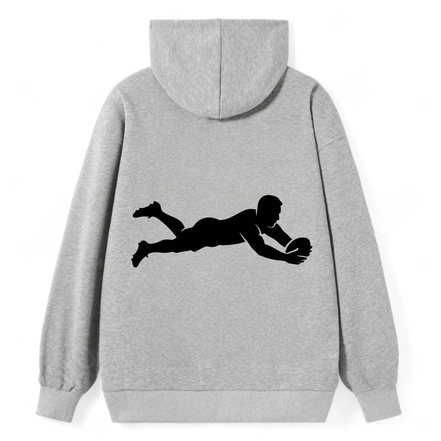 Rugby player diving for try - Classic Pullover Hoodie - Grey