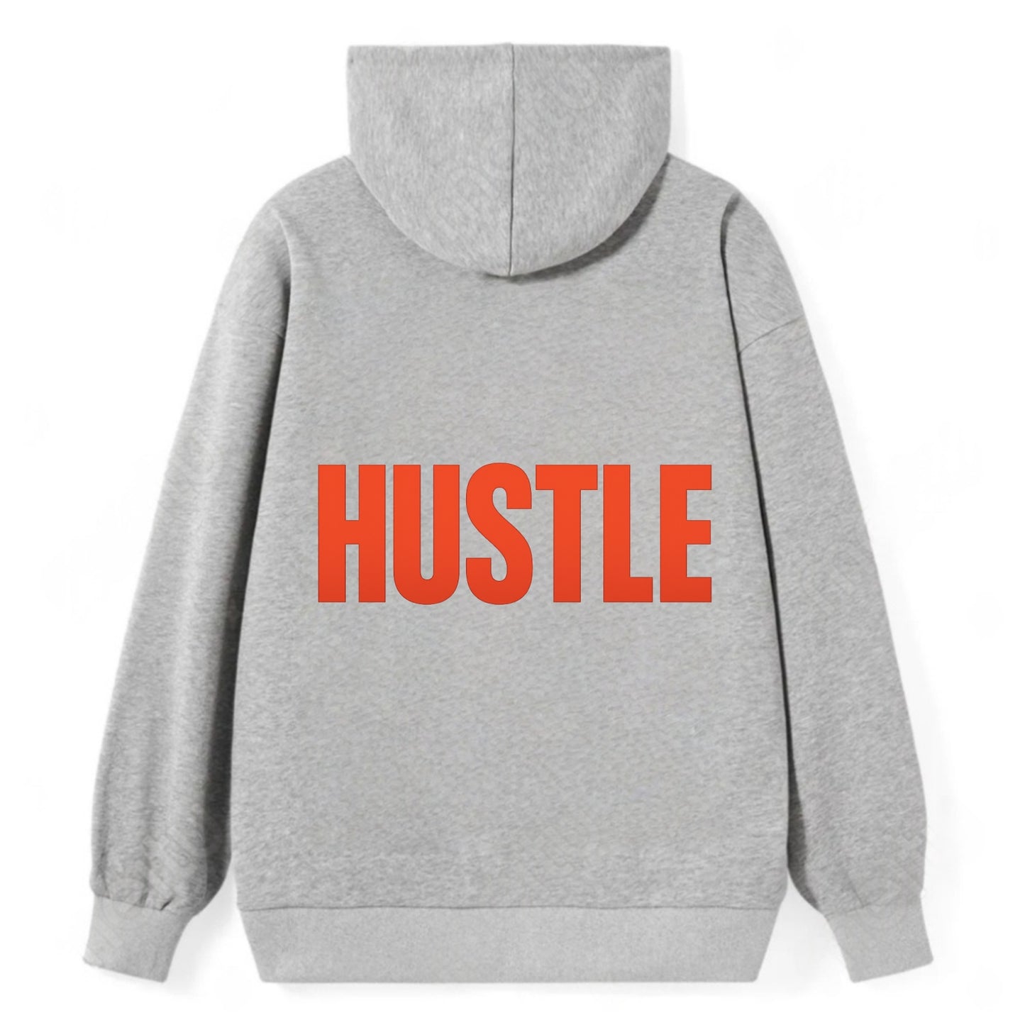 Bold typography design - "HUSTLE" - work hard, grind, chase dreams - Classic Pullover Hoodie - Grey