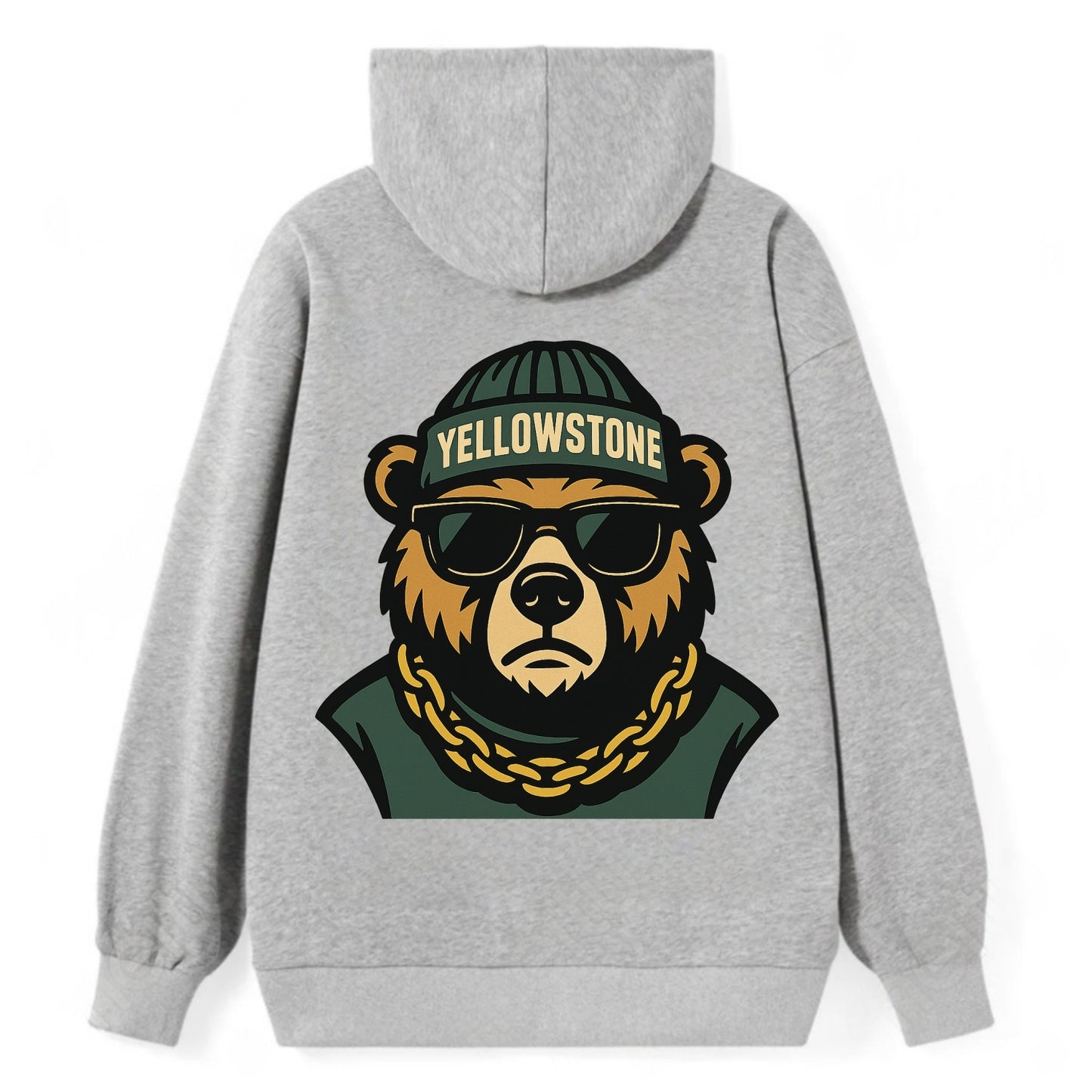 Yellowstone Bear - Classic Pullover Hoodie - Grey