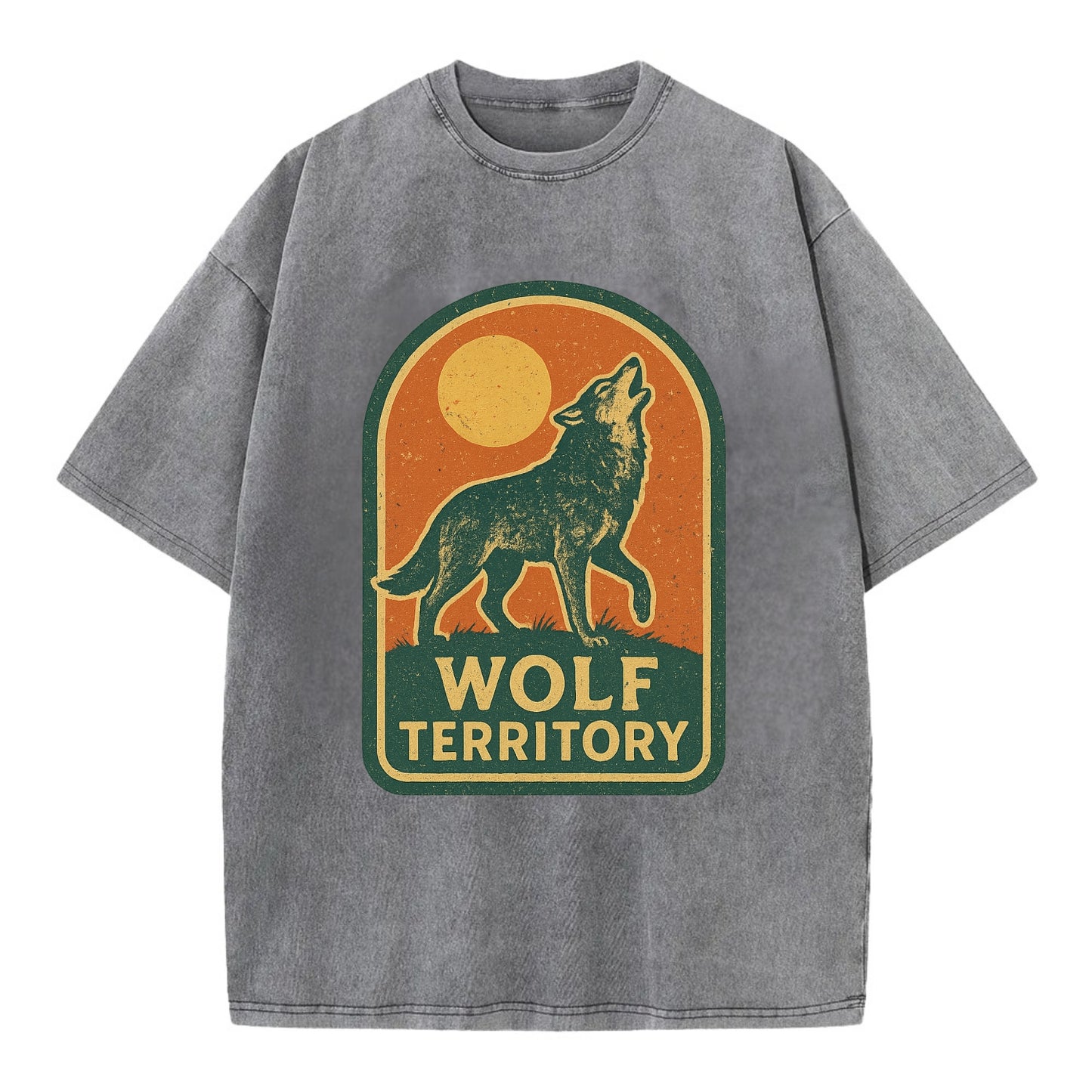 Wolf Territory Marking - Vintage T-shirt - Grey