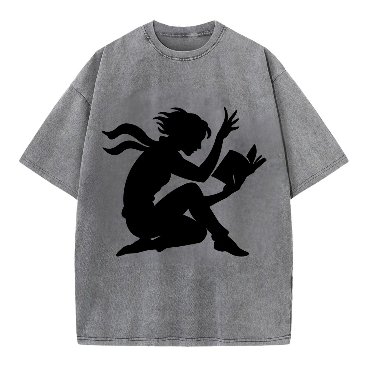 Reader lost in book moment - Vintage T-shirt - Grey