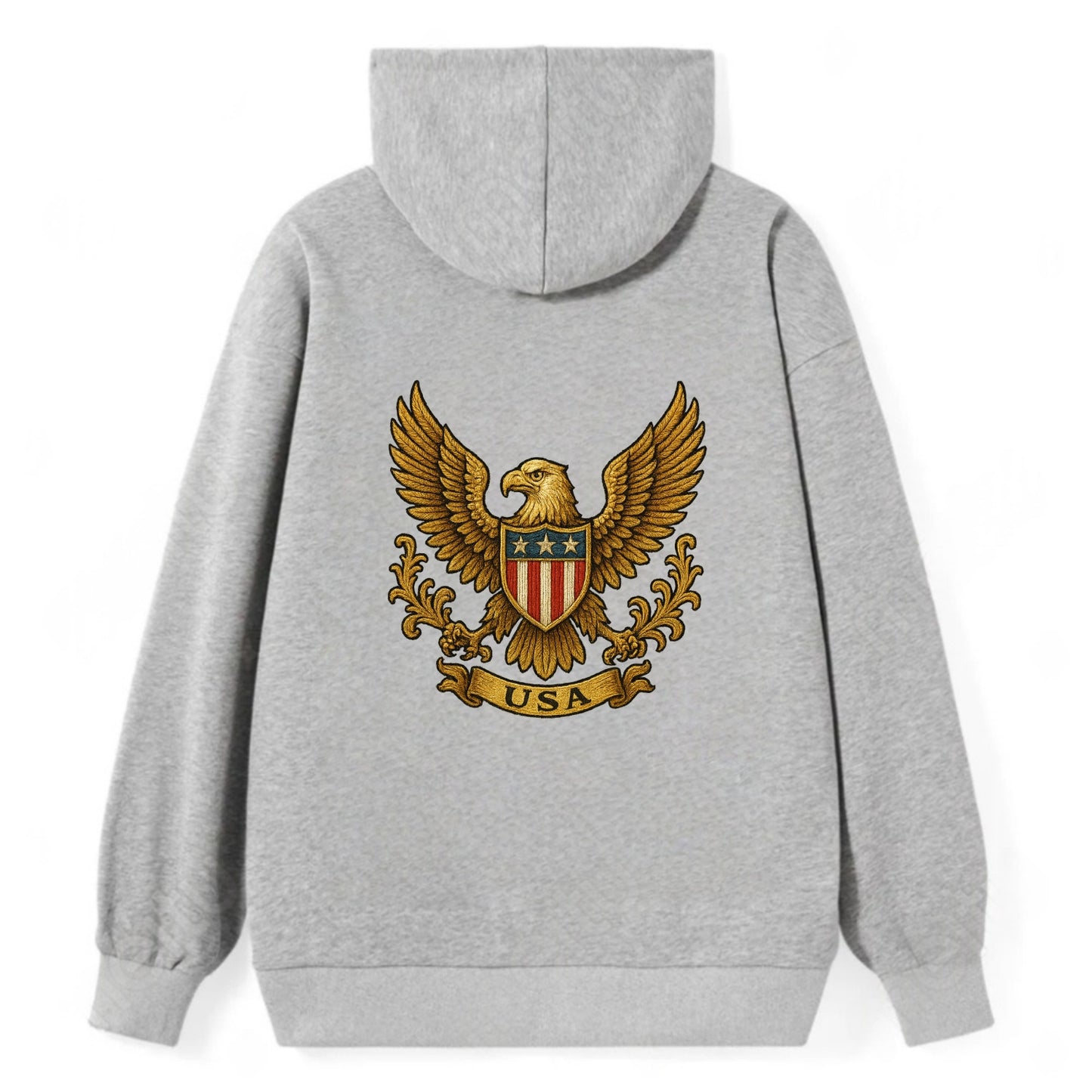 Usa Heritage Eagle 3 - Classic Pullover Hoodie - Grey