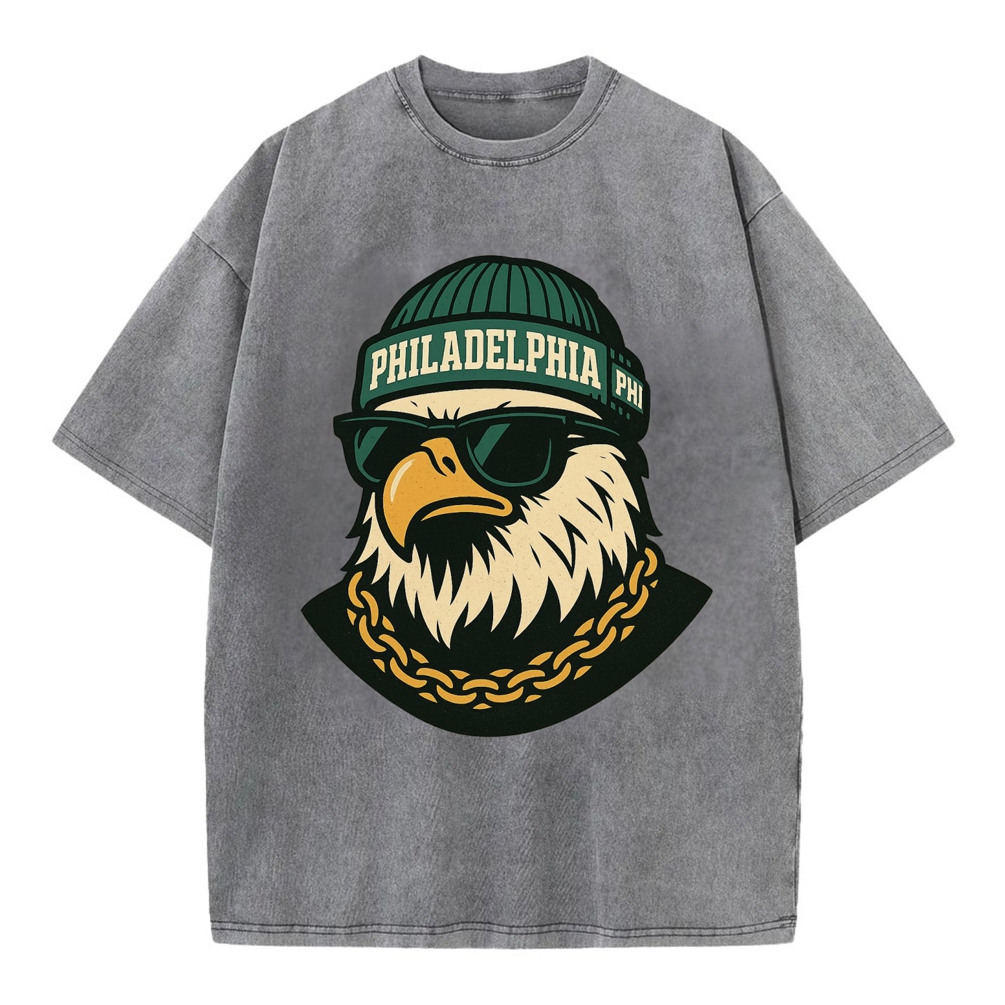 "eagle" "philadelphia" "phi" "green" "us East" - Vintage T-shirt - Grey