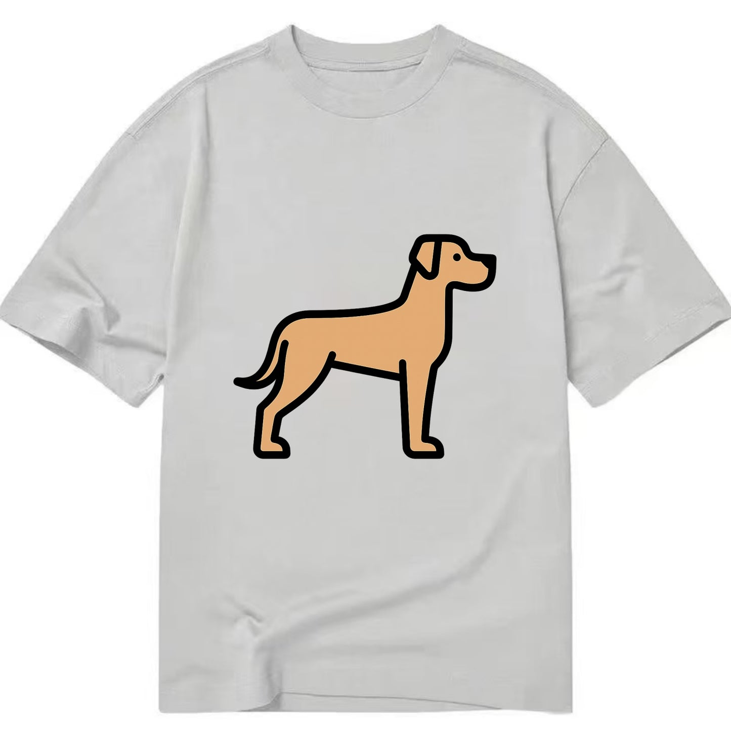 Great Dane - Fawn colored flat side profile - Classic T-shirt - Grey