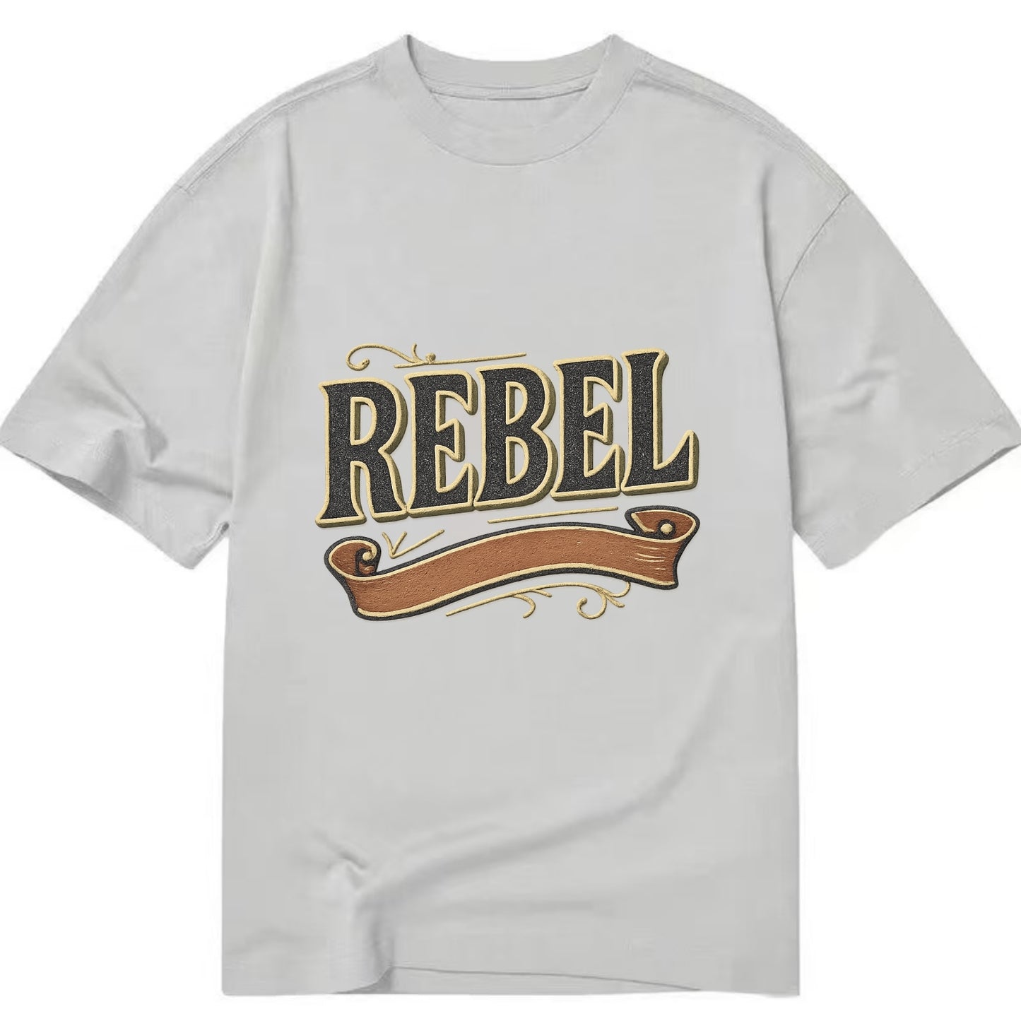 Bold typography design - "REBEL" - nonconformist, rule breaker, independent - Classic T-shirt - Grey